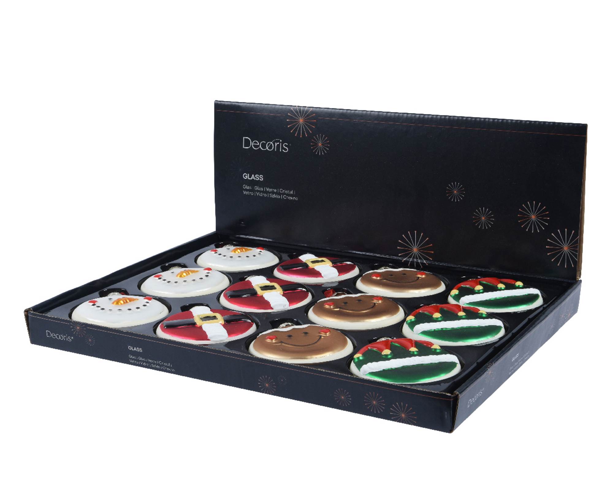 Pendente Disco Natale Assortiti 8x2,3x9cm in Vetro - immagine 2