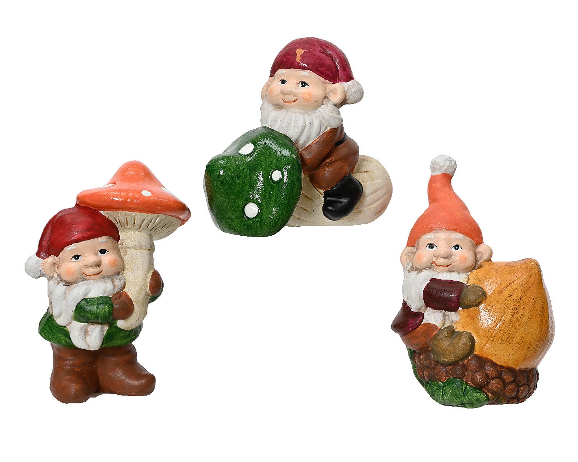 Gnomo Opaco Mix Lucido Assortito 6,1x5x9,1cm in Terracotta