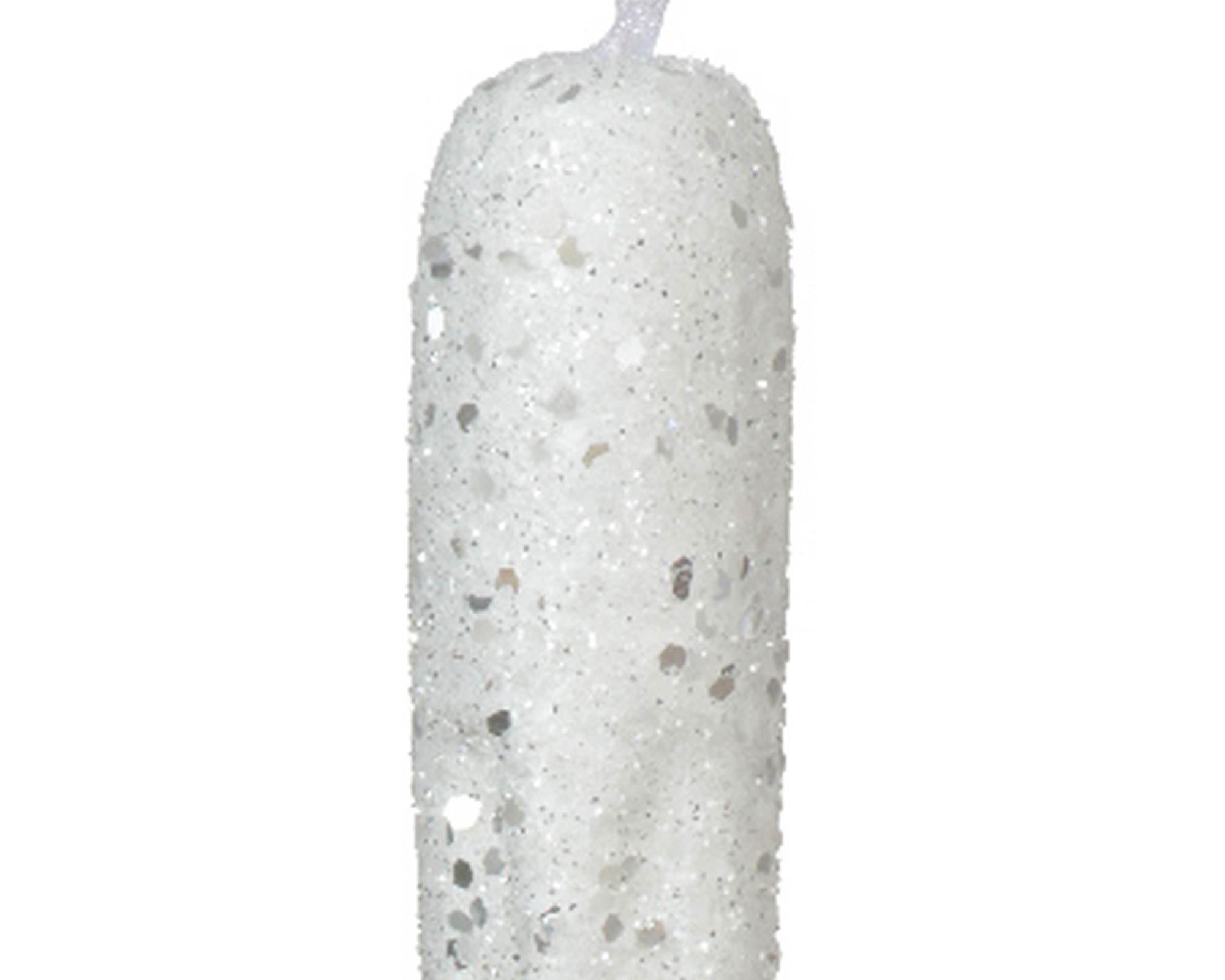 Pendente Ghiacciolo con Glitter Bianco 37x3,5x3,5cm in Polistirene - immagine 2