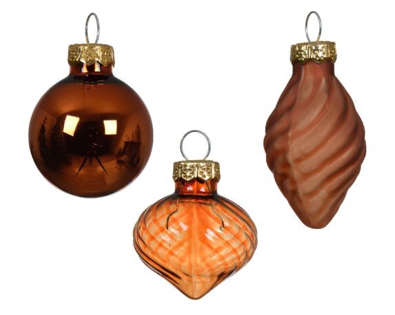 Set 9 Pz Sfere Ambra Assortito D3cm in Vetro