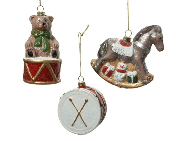 Pendente Cavallo Orso Tamburo Assortiti 3x10x11cm in Plastica