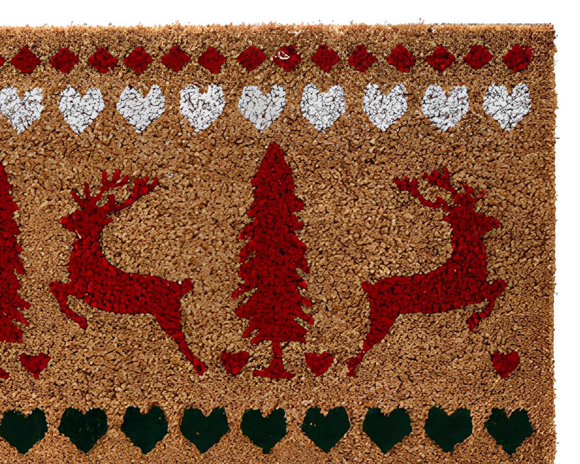 Zerbino Stampa Natalizia Marrone Assortito 60x40x1,5cm in Fibra di Cocco - immagine 2