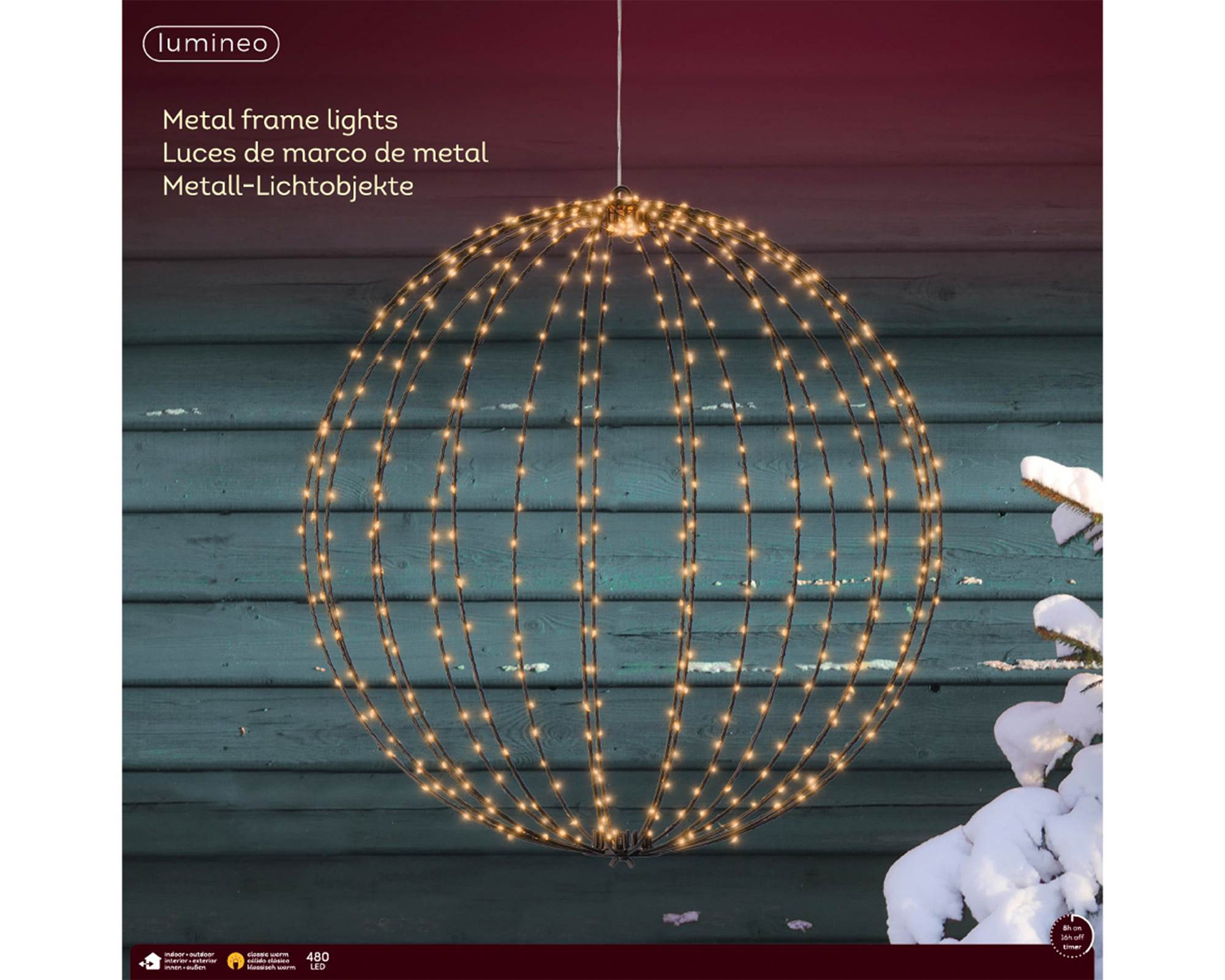 Sfera Luci Micro Led Nero D58cm in Metallo - immagine 3