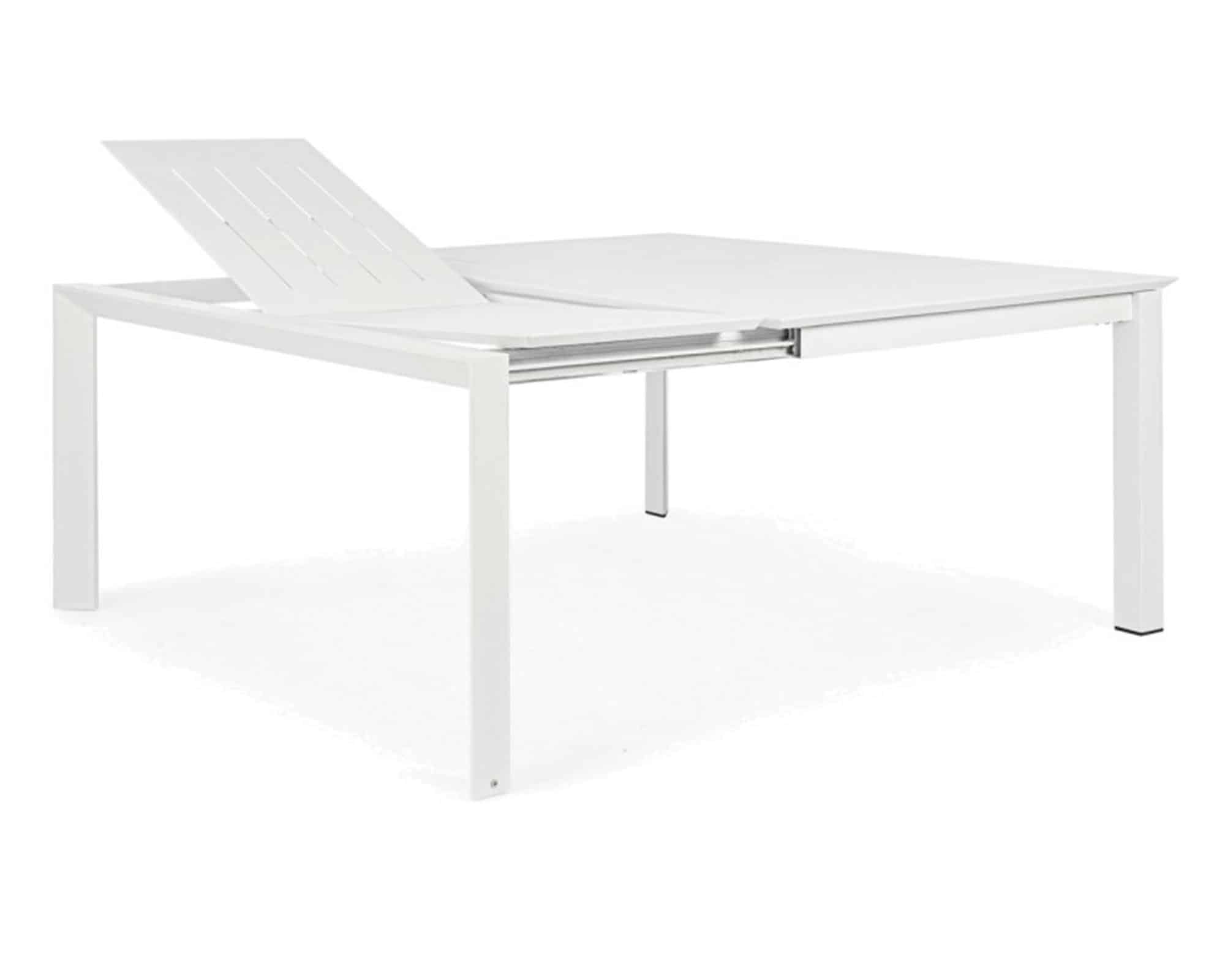 Set Pranzo Konnor Allungabile 160/110x160h + 4 Poltrone Bianco in Alluminio e Textilene - Bizzotto - immagine 9
