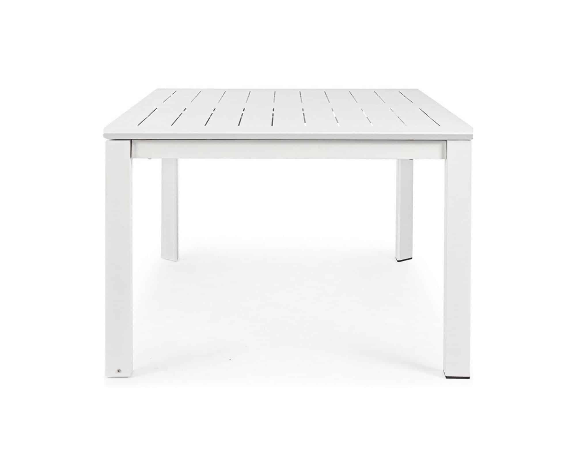 Set Pranzo Konnor Allungabile 160/110x160h + 4 Poltrone Bianco in Alluminio e Textilene - Bizzotto - immagine 11