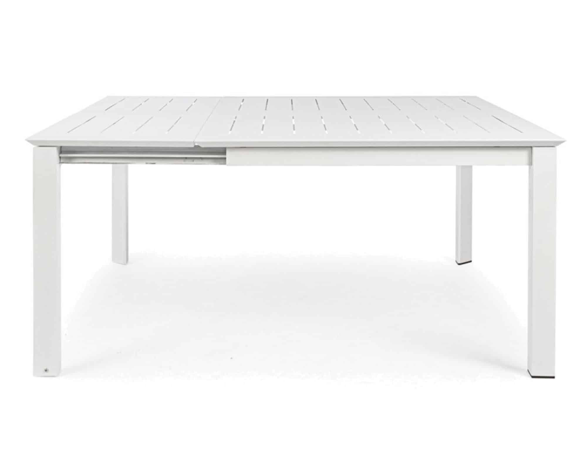 Set Pranzo Konnor Allungabile 160/110x160h + 4 Poltrone Bianco in Alluminio e Textilene - Bizzotto - immagine 12