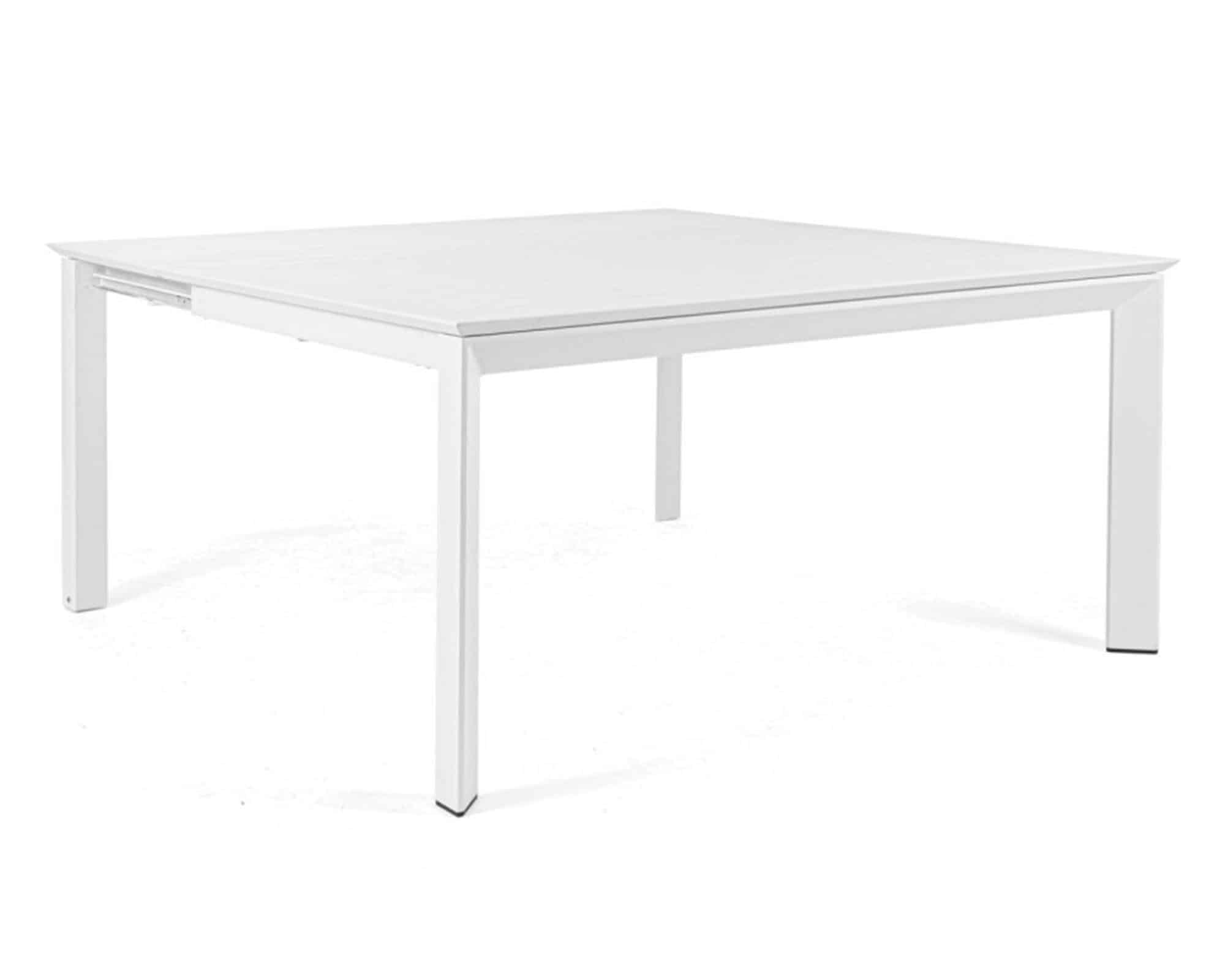 Set Pranzo Konnor Allungabile 160/110x160h + 4 Poltrone Bianco in Alluminio e Textilene - Bizzotto - immagine 7