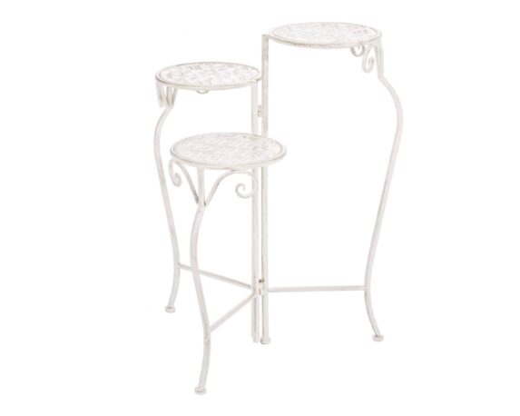 Porta Piantecon con 3 Ripiani Harriet Bianco 32x29x80cm Metallo – Bizzotto