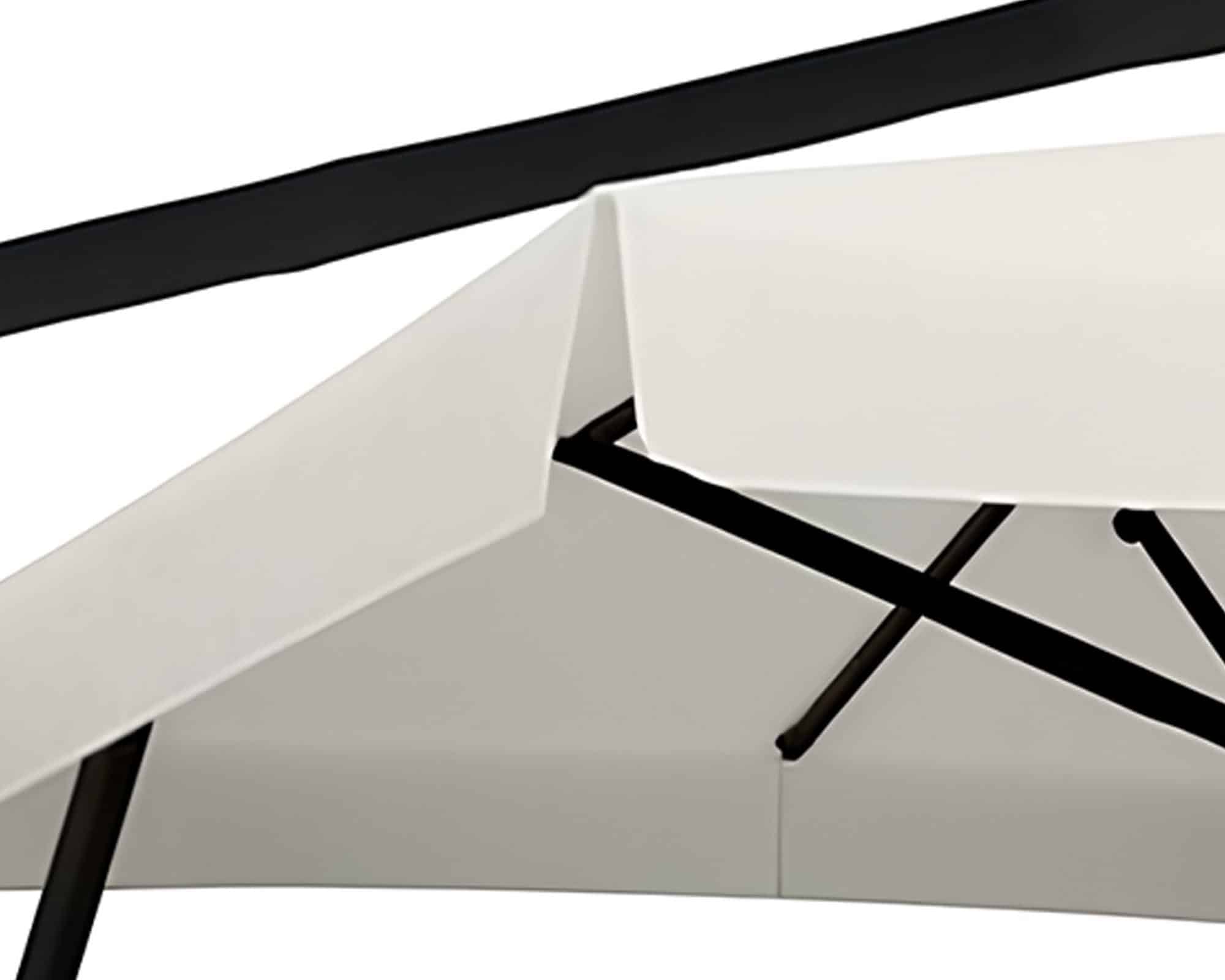 Ombrellone Napoli A Braccio Ecru Con Volante 3x4 in Alluminio, Legno e Tessuto - Scolaro Parasol - immagine 3