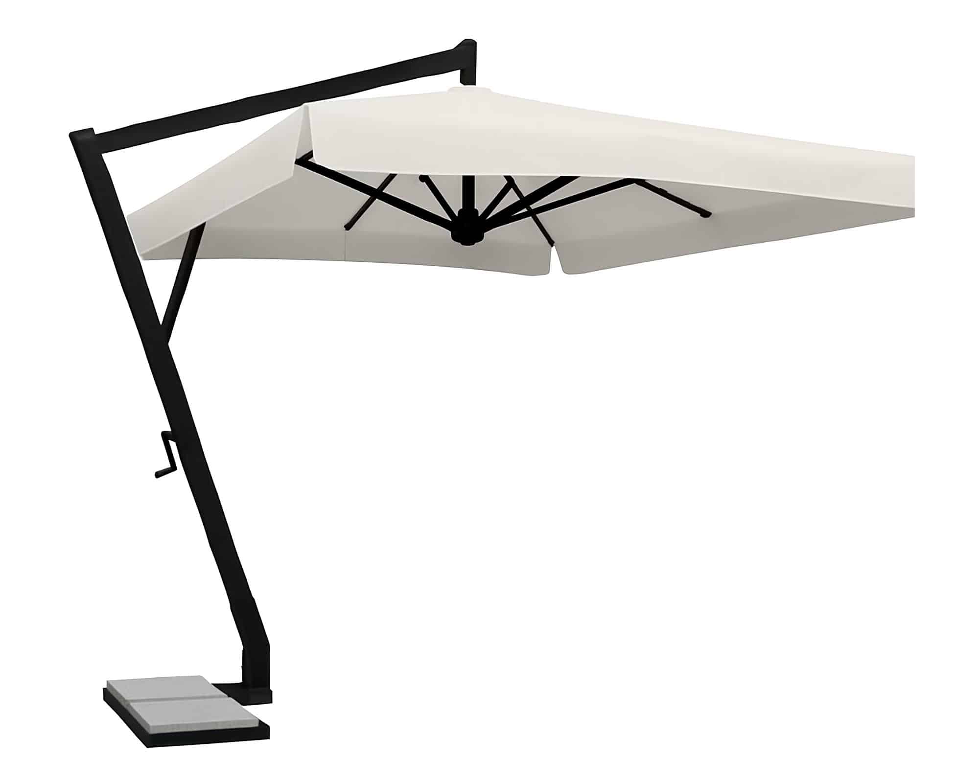 Ombrellone Napoli A Braccio Ecru Con Volante 3x4 in Alluminio, Legno e Tessuto - Scolaro Parasol - immagine 2