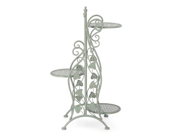 Porta Piantecon con 3 Ripiani Harriet Salvia 32x29x80cm Metallo – Bizzotto