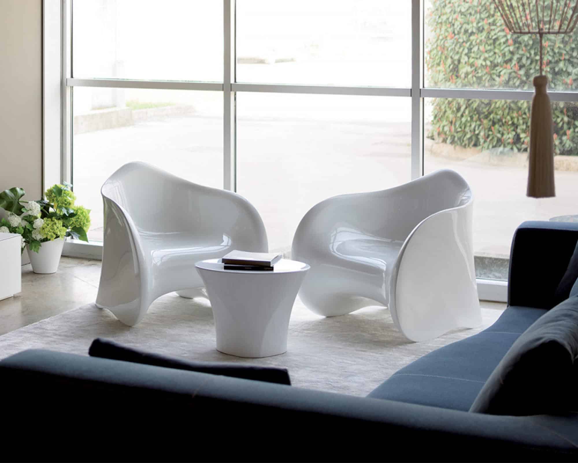 Tavolino Enta Bianco 54×40×40h in Polipropilene - Euro3plast - immagine 5