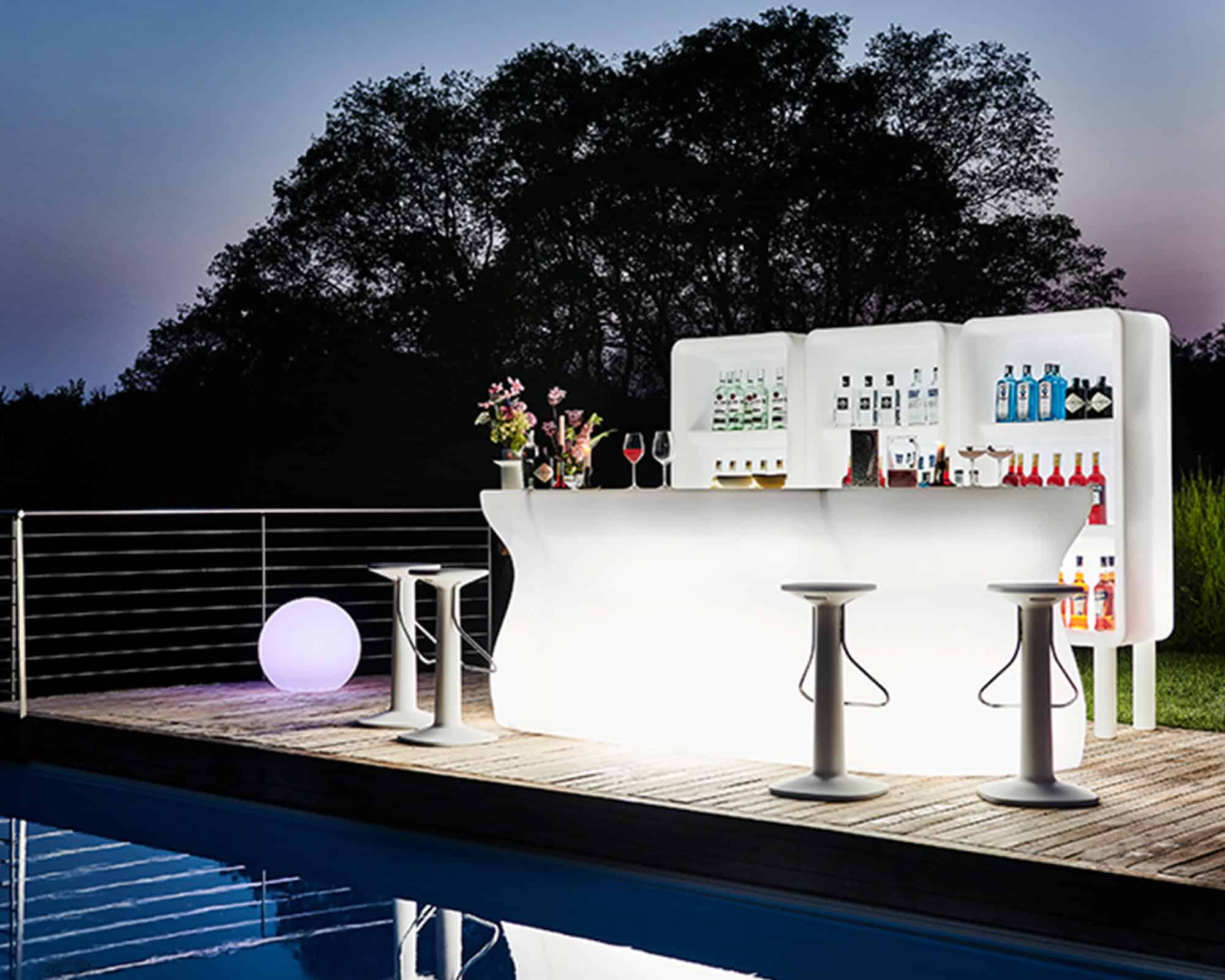 Mobile Bar Bartolomeo Modulare Centrale Bianco in Polipropilene - immagine 4
