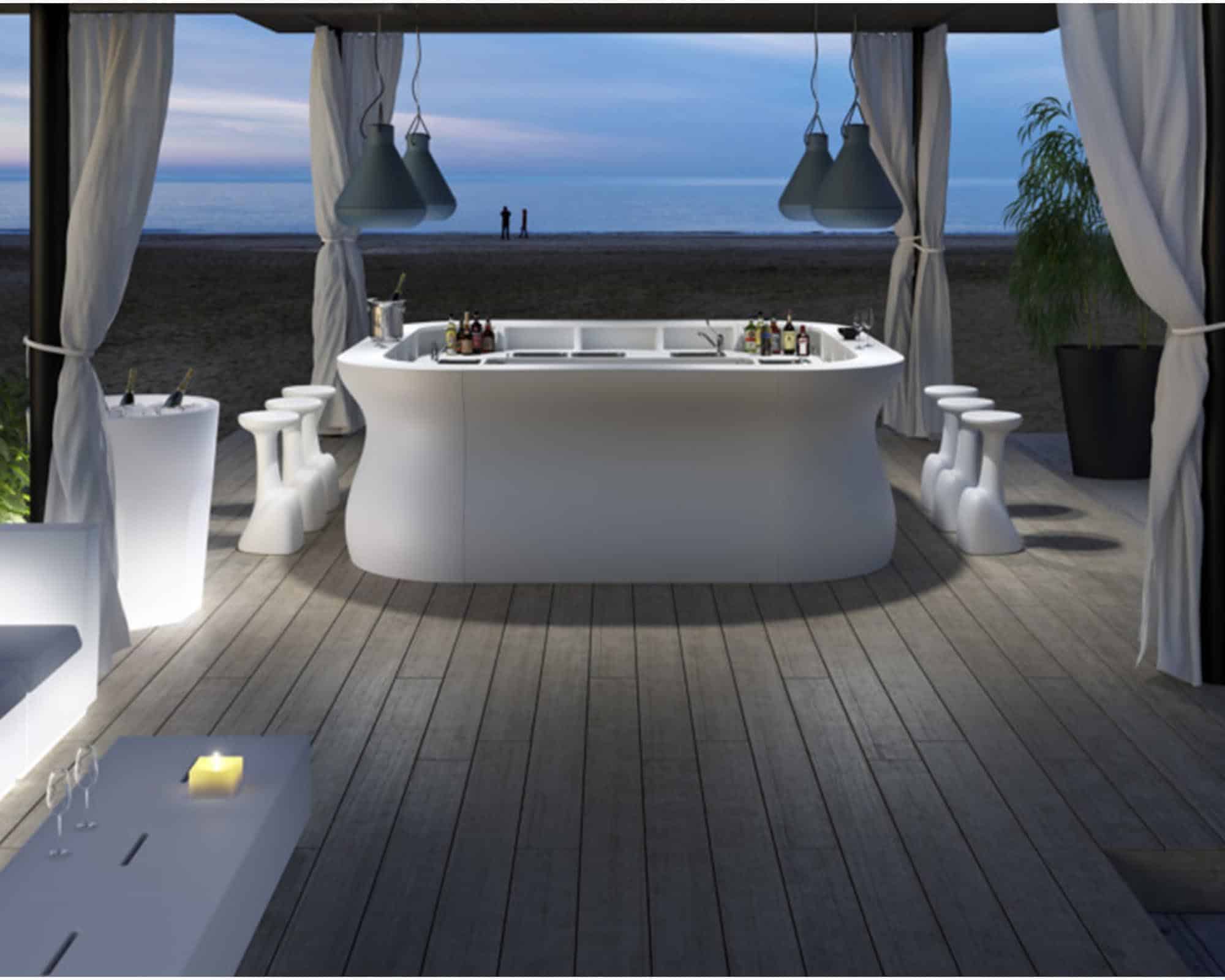 Mobile Bar Bartolomeo Modulare Centrale Bianco in Polipropilene - immagine 6