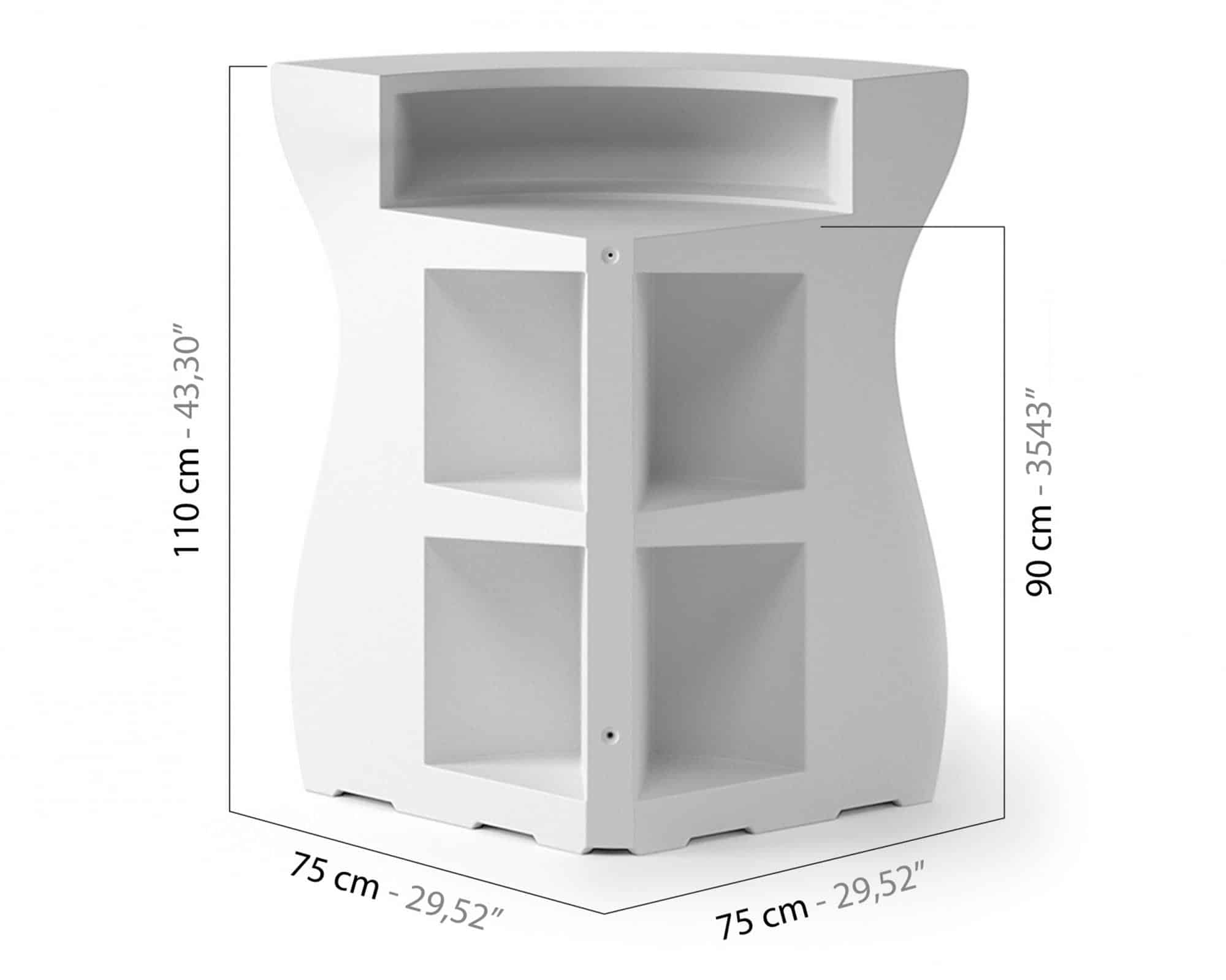 Angolo Bar Bartolomeo Modulare Centrale Bianco in Polipropilene - immagine 3