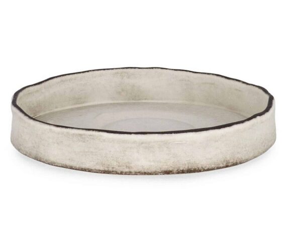 Piatto Tondo M Nikos Moderno e Elegante Bianco in Ceramica – Bizzotto