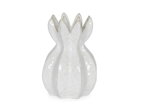 Vaso Tondo Olyssia Bianco D16x22cm in Ceramica – Bizzotto