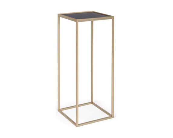 Tavolino Quadrato M Nucleos Oro e Nero 28x28x70cm in Acciaio e Vetro – Bizzotto