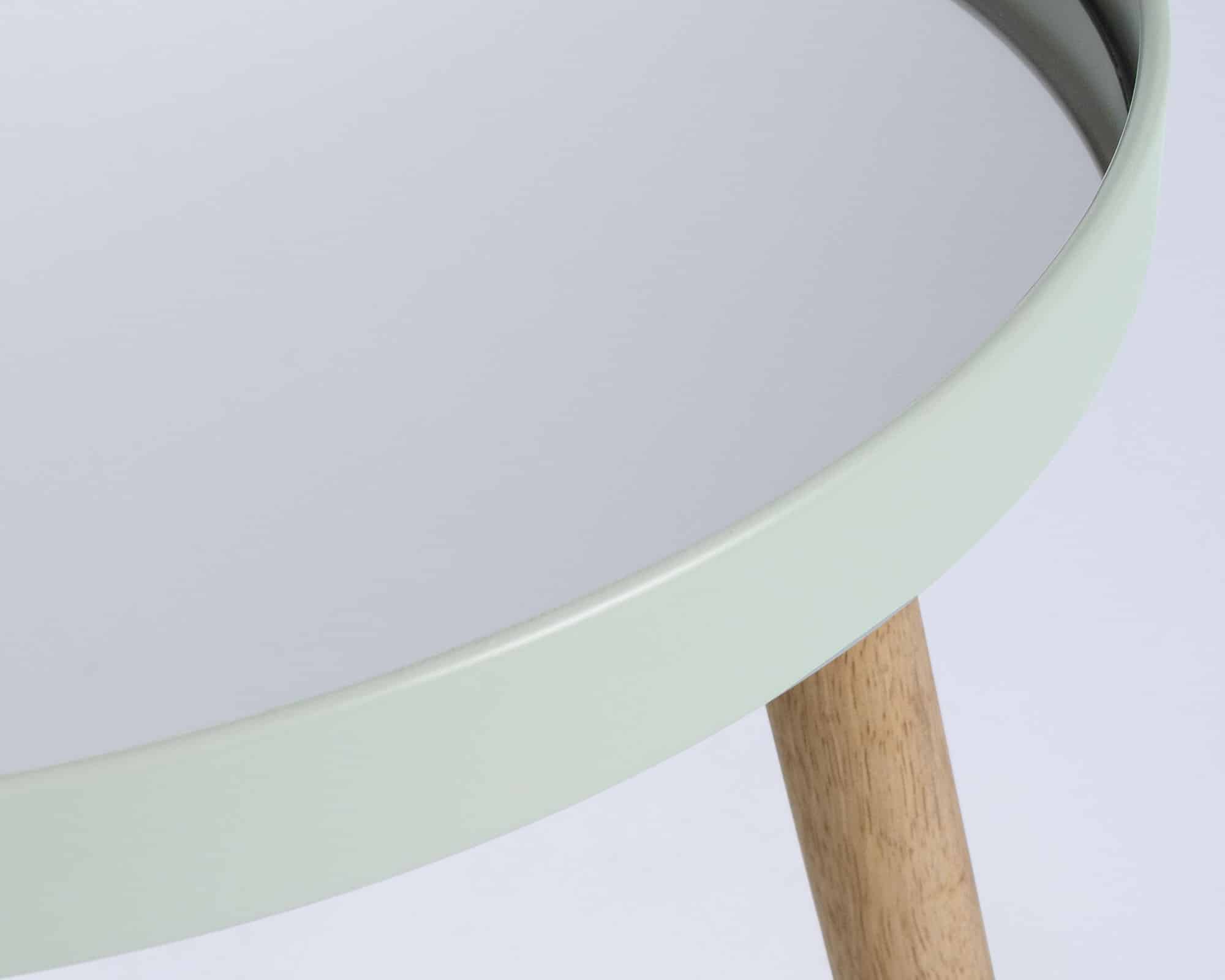 Tavolino Tondo S Edvard Verde Salvia Acciaio e Vetro - Bizzotto - immagine 3