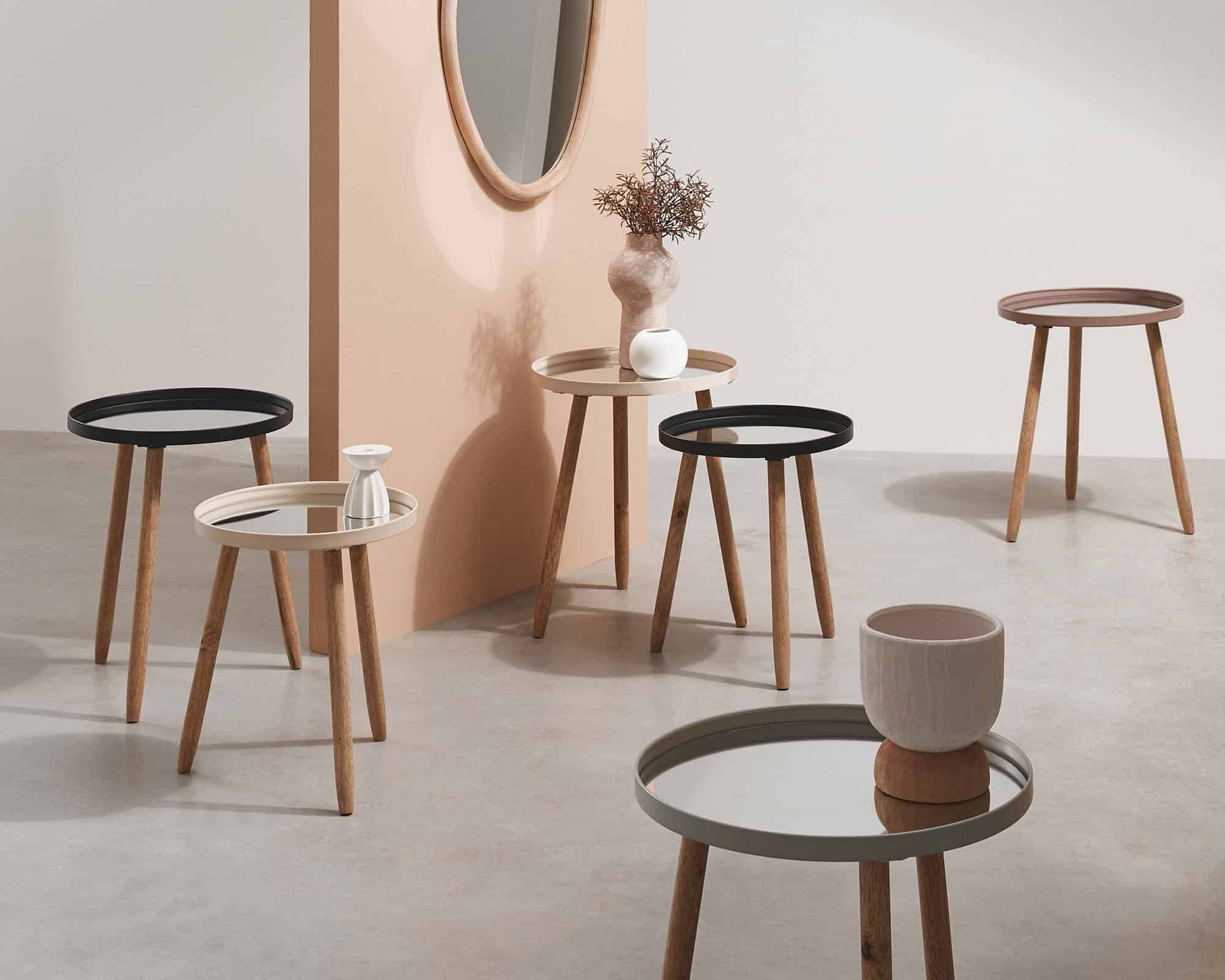 Tavolino Tondo S Edvard Verde Salvia Acciaio e Vetro - Bizzotto - immagine 4