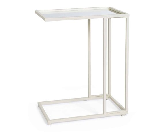 Tavolino Rettangolare Niklas Avorio 48x30x60cm Acciaio – Bizzotto