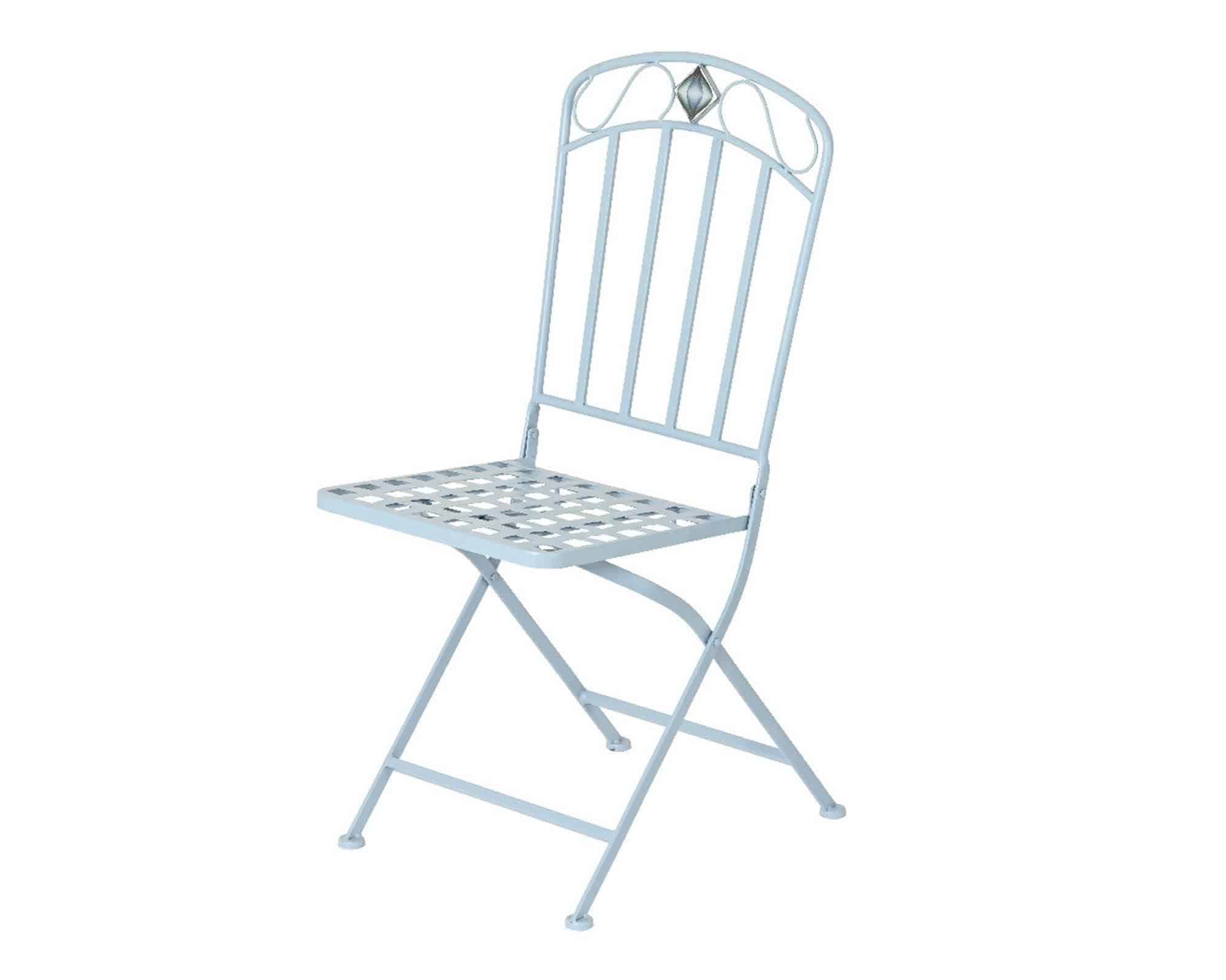 Set Bistrot Tavolo Florida + 2 Sedie Azzurro in Ferro - Kaemingk - immagine 5