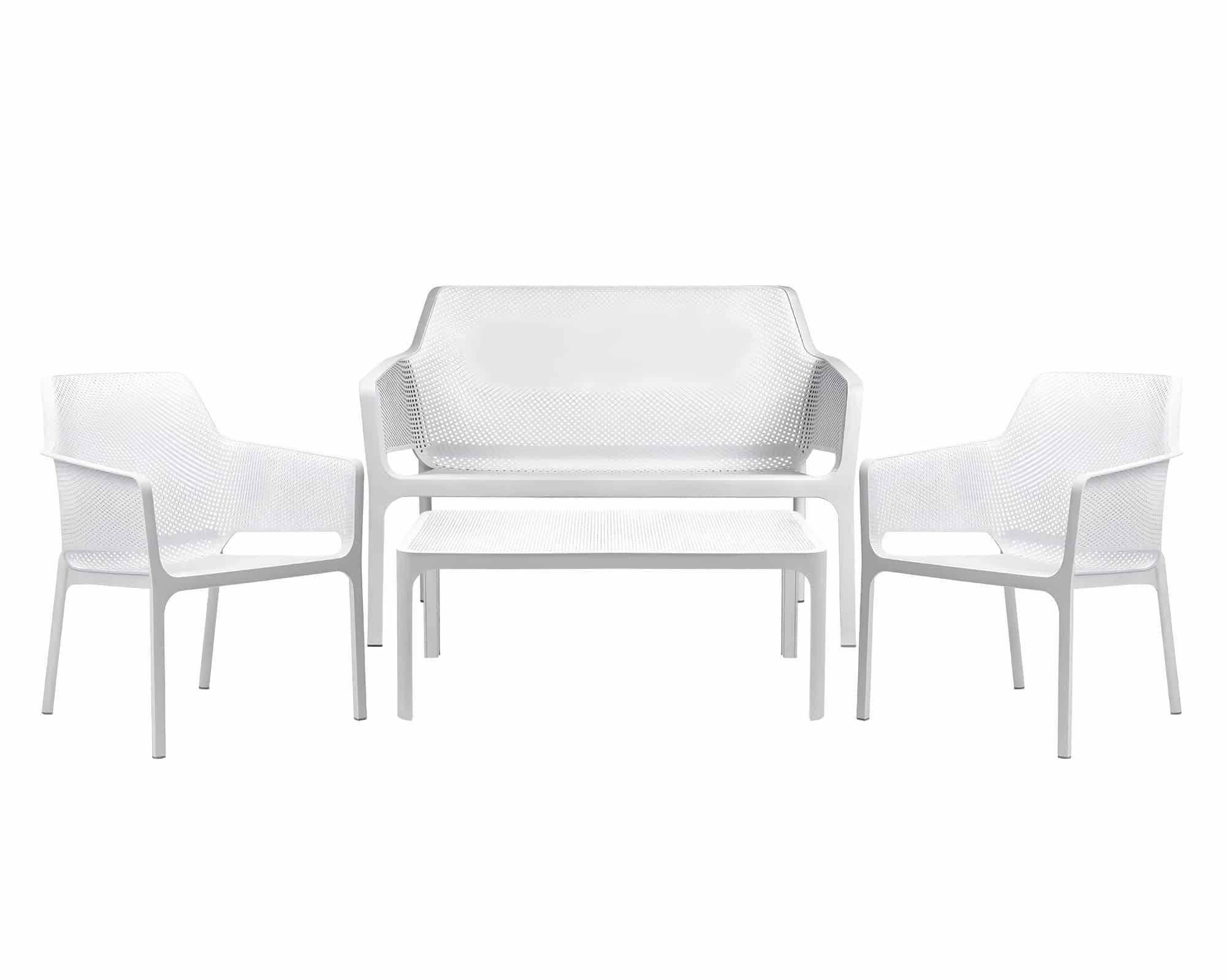 Set 4 Pz Salotto Net Bianco in Polipropilene - Nardi - immagine 2