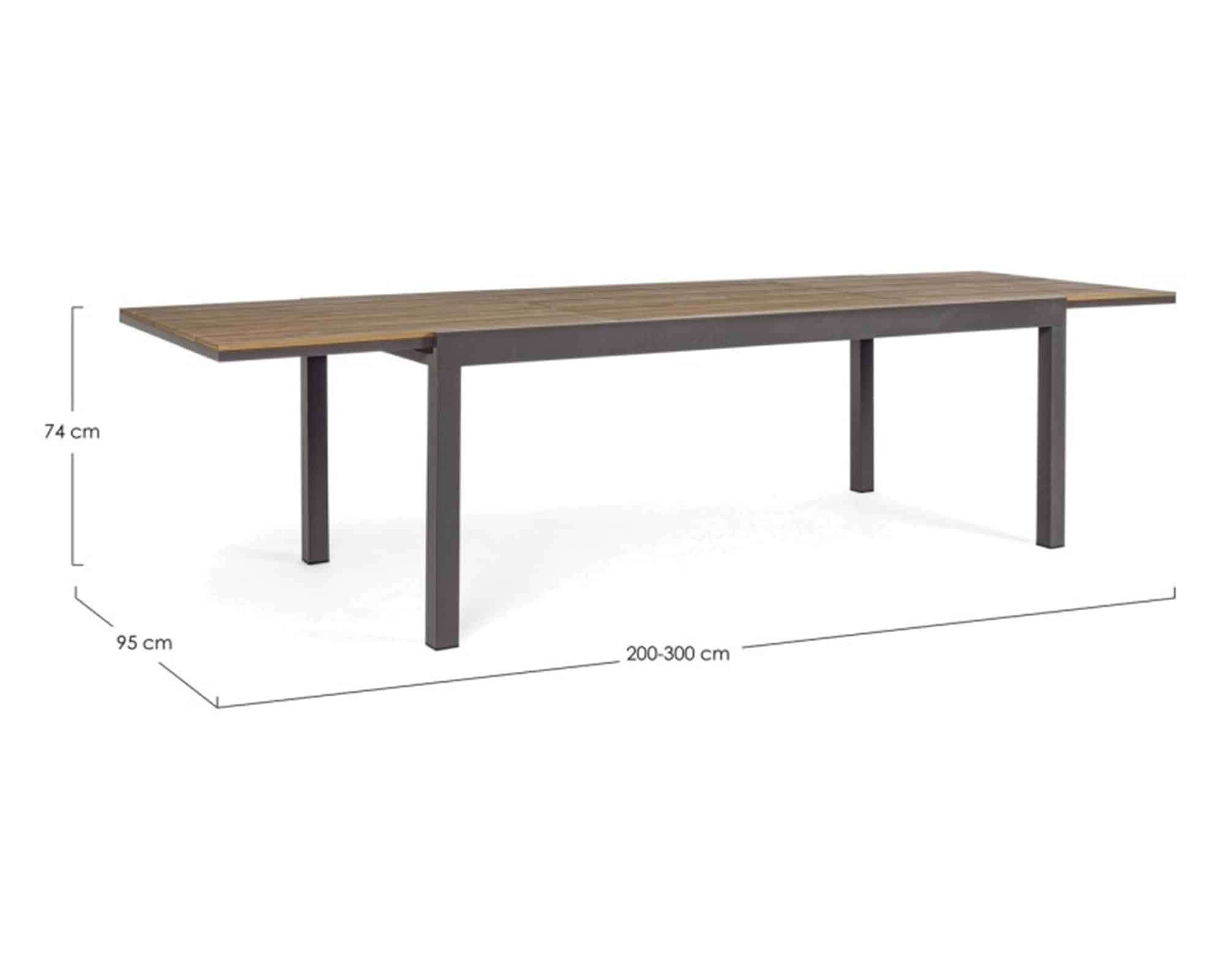 Set Pranzo Tavolo Allungabile 200-300x95 + 4 Sedie con Braccioli Kubik in Alluminio e Textilene - immagine 7