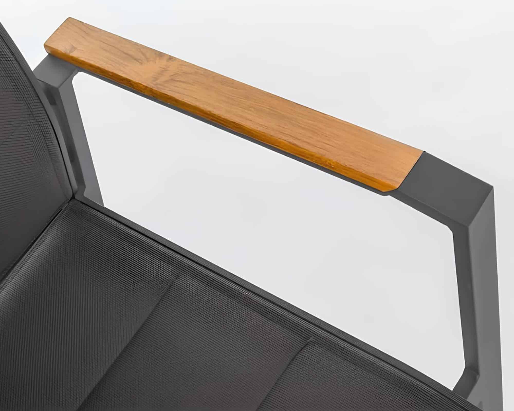 Set Pranzo Tavolo Allungabile 200-300x95 + 4 Sedie con Braccioli Kubik in Alluminio e Textilene - immagine 11