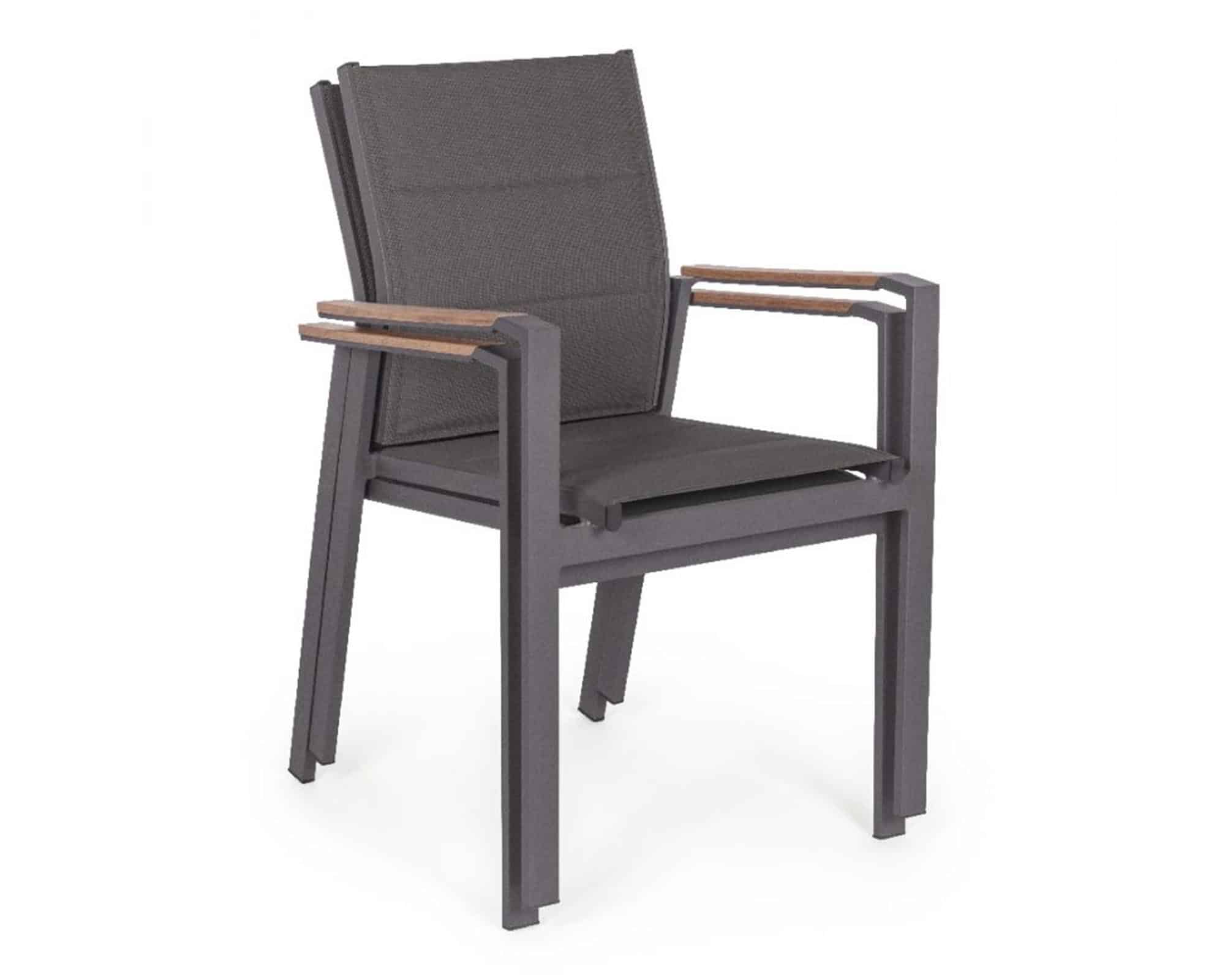 Set Pranzo Tavolo Allungabile 200-300x95 + 4 Sedie con Braccioli Kubik in Alluminio e Textilene - immagine 10