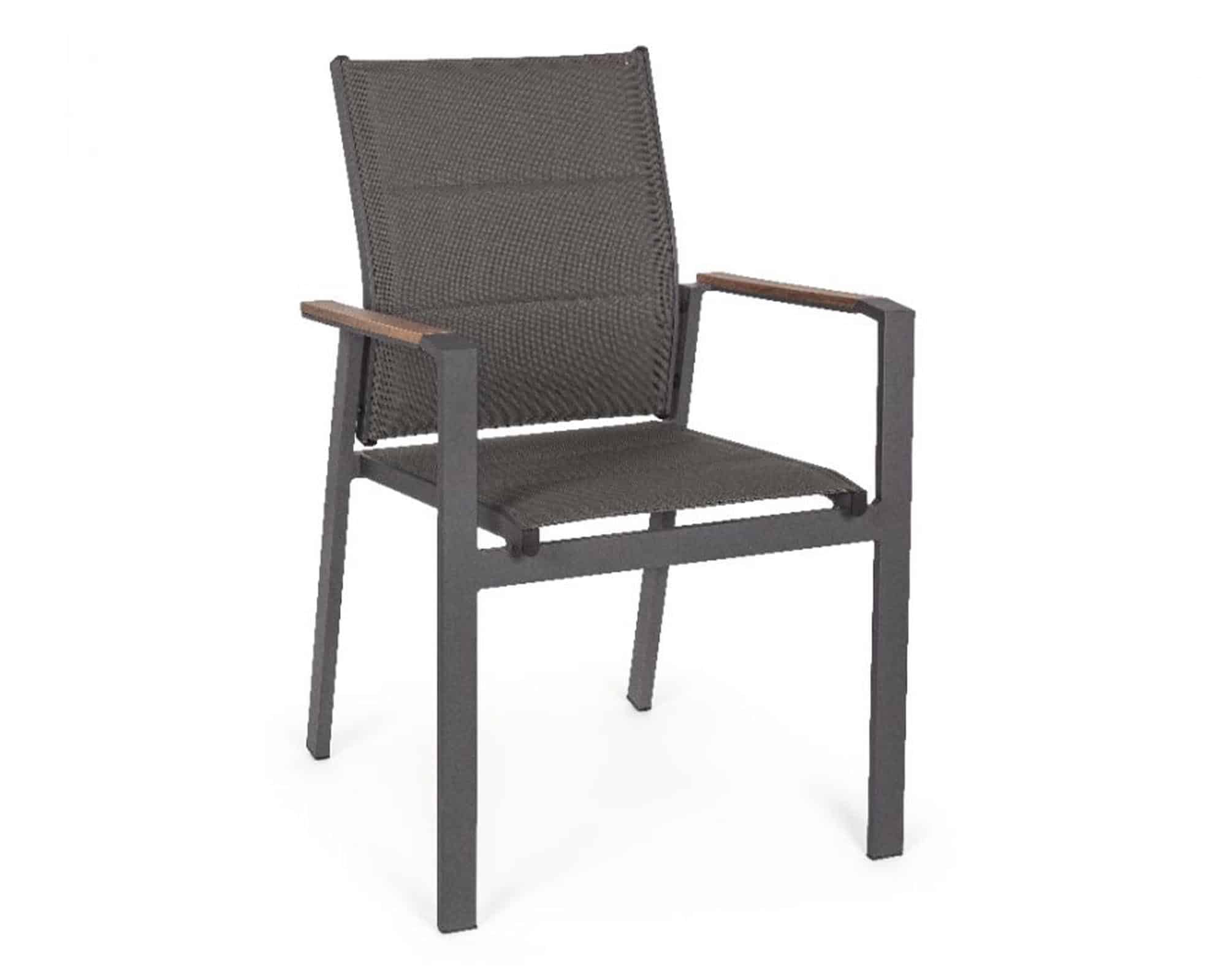 Set Pranzo Tavolo Allungabile 200-300x95 + 4 Sedie con Braccioli Kubik in Alluminio e Textilene - immagine 8