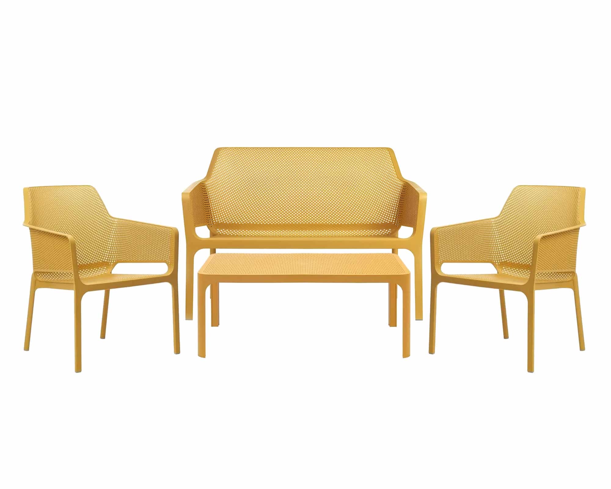 Set 4 Pz Salotto Net Senape in Polipropilene - Nardi - immagine 2