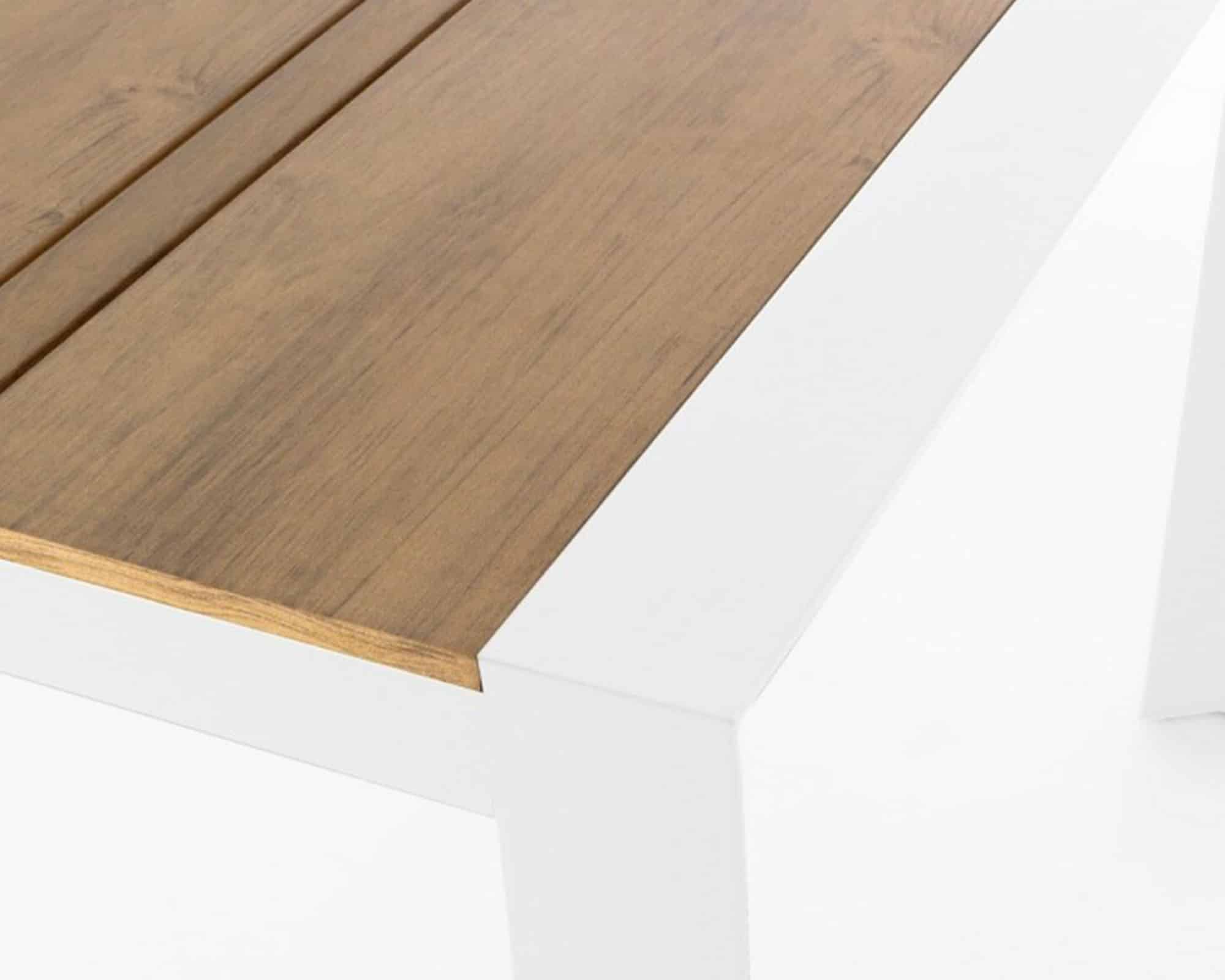 Set Pranzo Tavolo Elias 198x100 Bianco + 4 Sedie con Braccioli in Alluminio e Textilene - Bizzotto - immagine 13