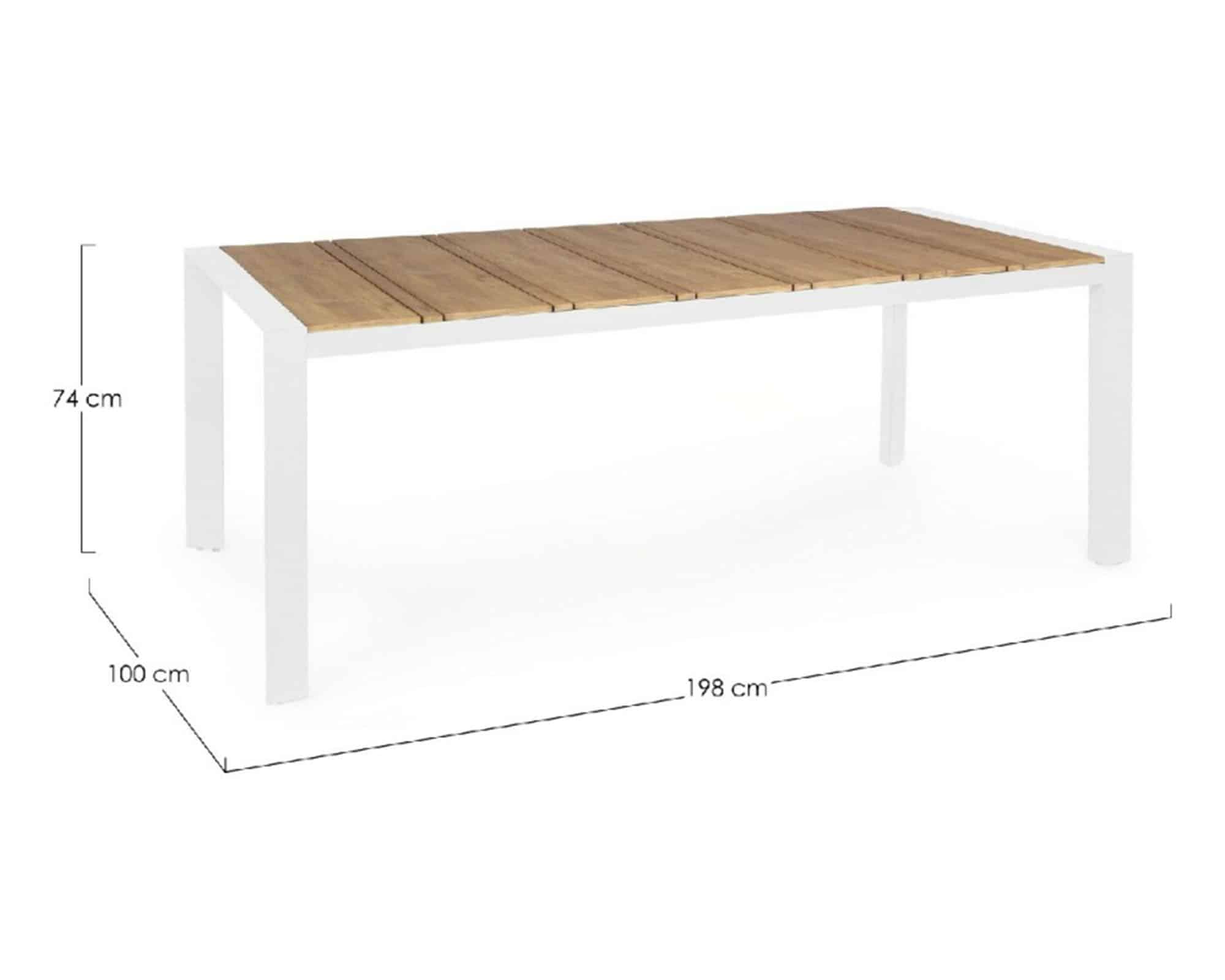 Set Pranzo Tavolo Elias 198x100 Bianco + 4 Sedie con Braccioli in Alluminio e Textilene - Bizzotto - immagine 4