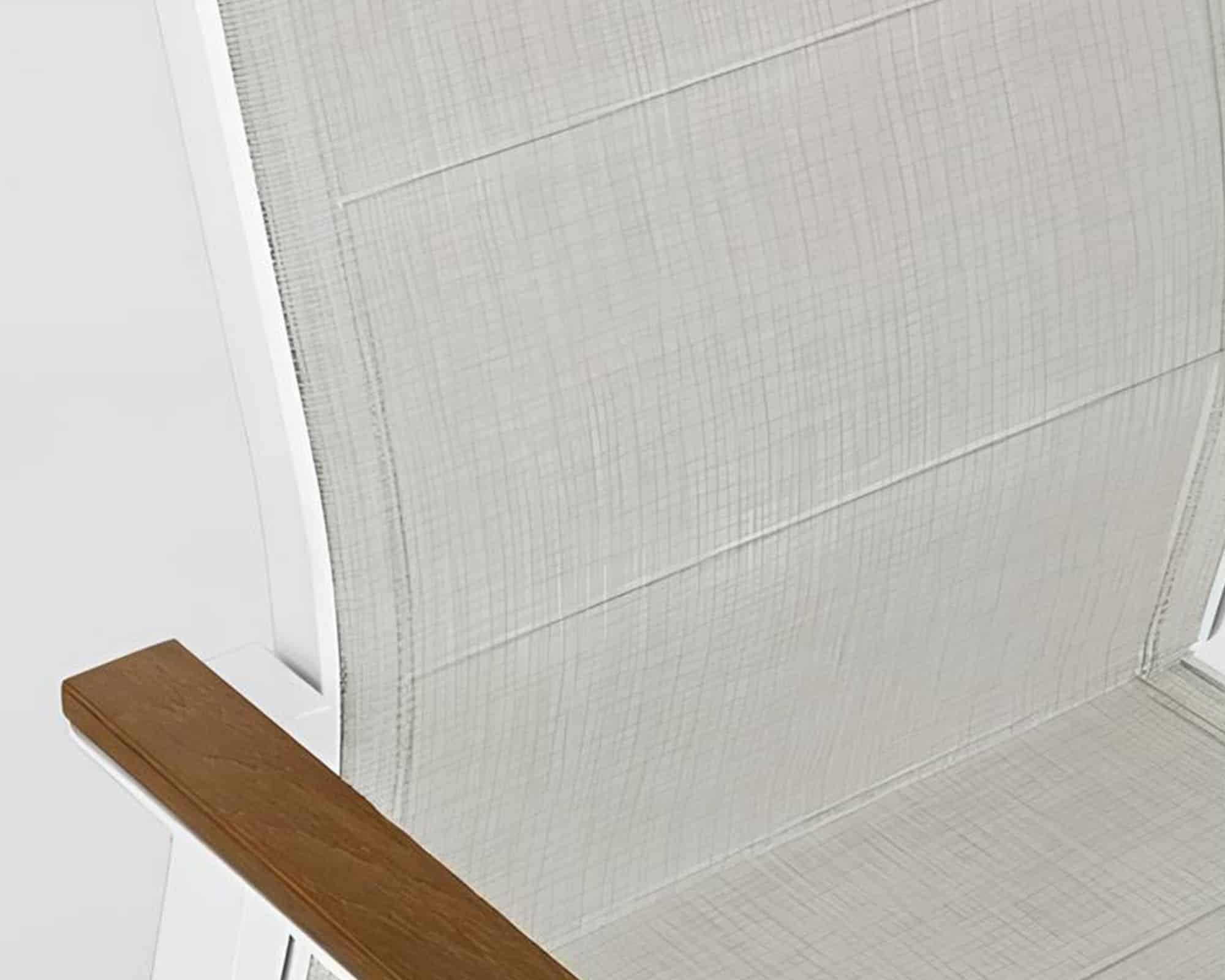 Set Pranzo Tavolo Elias 198x100 Bianco + 4 Sedie con Braccioli in Alluminio e Textilene - Bizzotto - immagine 11