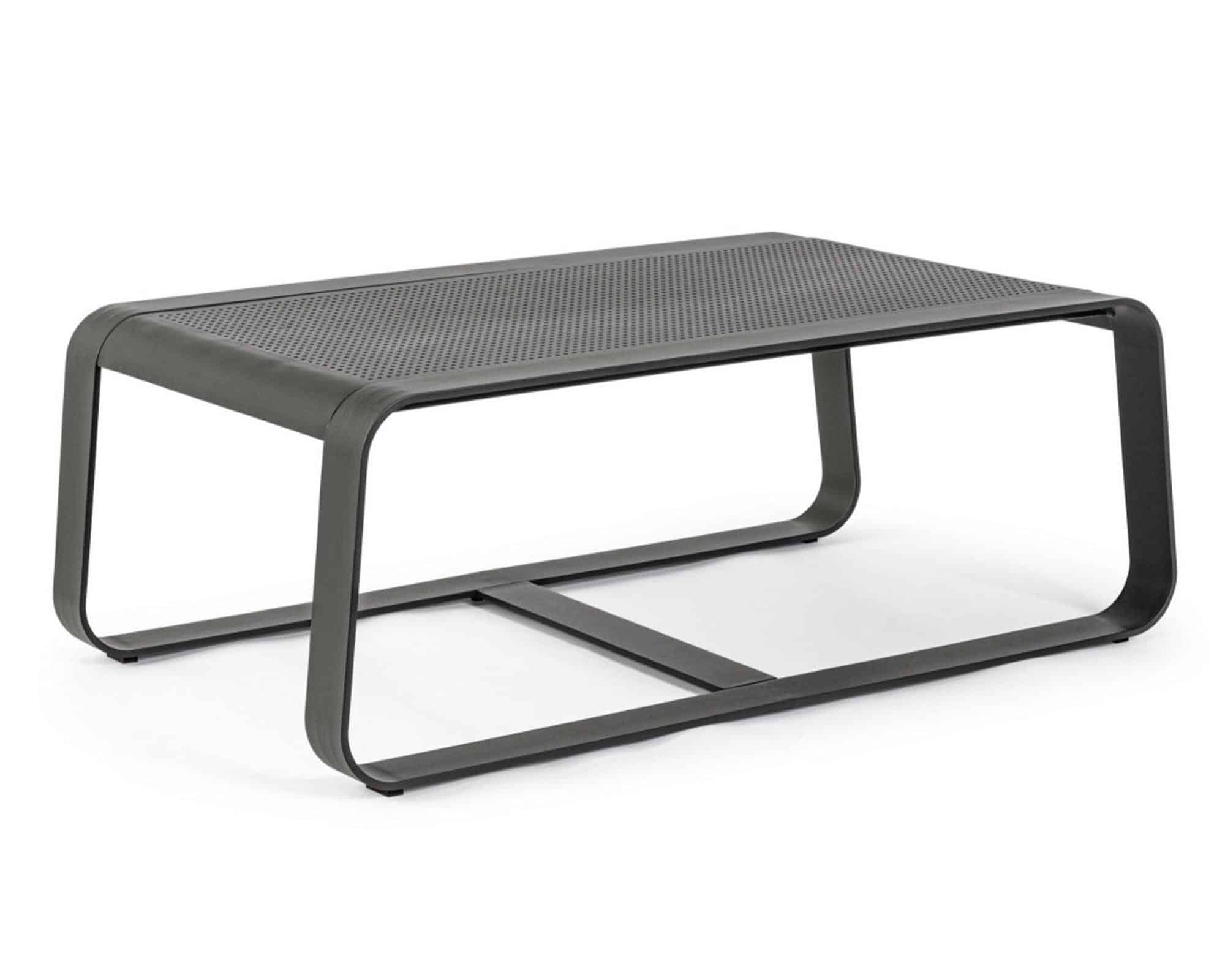 Set Salotto Tavolino Merrigan + 2 Poltrone Antracite in Alluminio e Polipropilene - Bizzotto - immagine 6