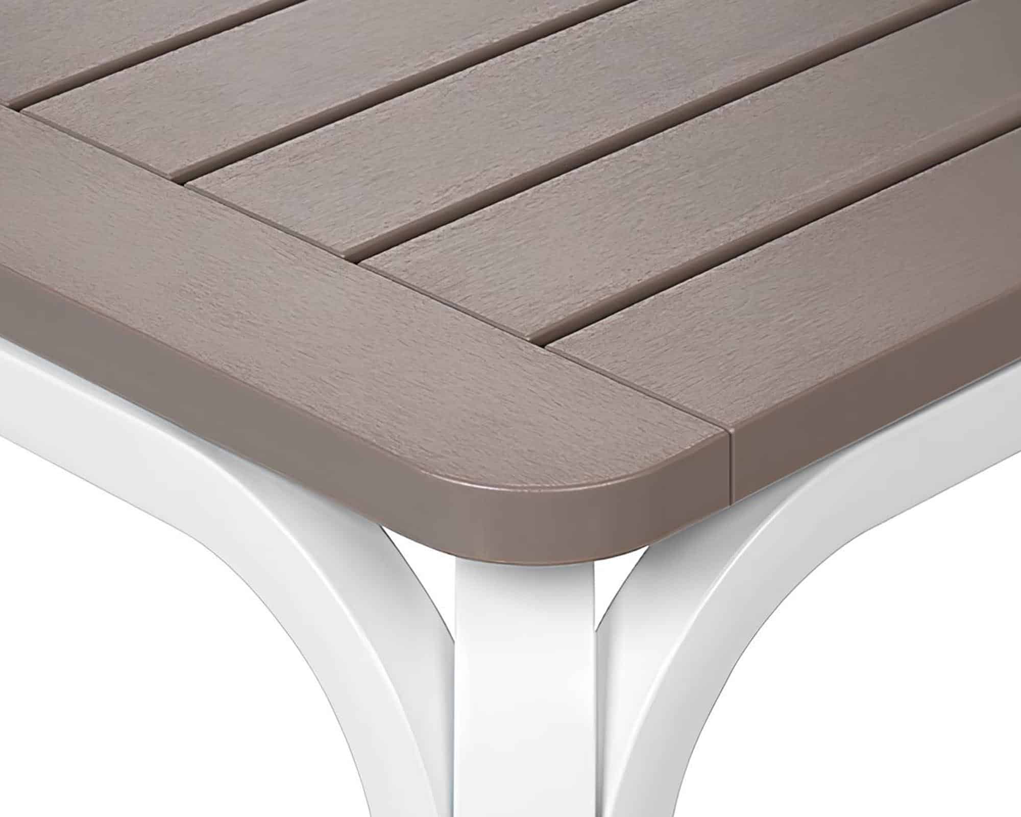 Set Pranzo Tavolo Alloro 210/280x100 + 6 Sedia Bianco e Tortora in Alluminio - Nardi - immagine 7