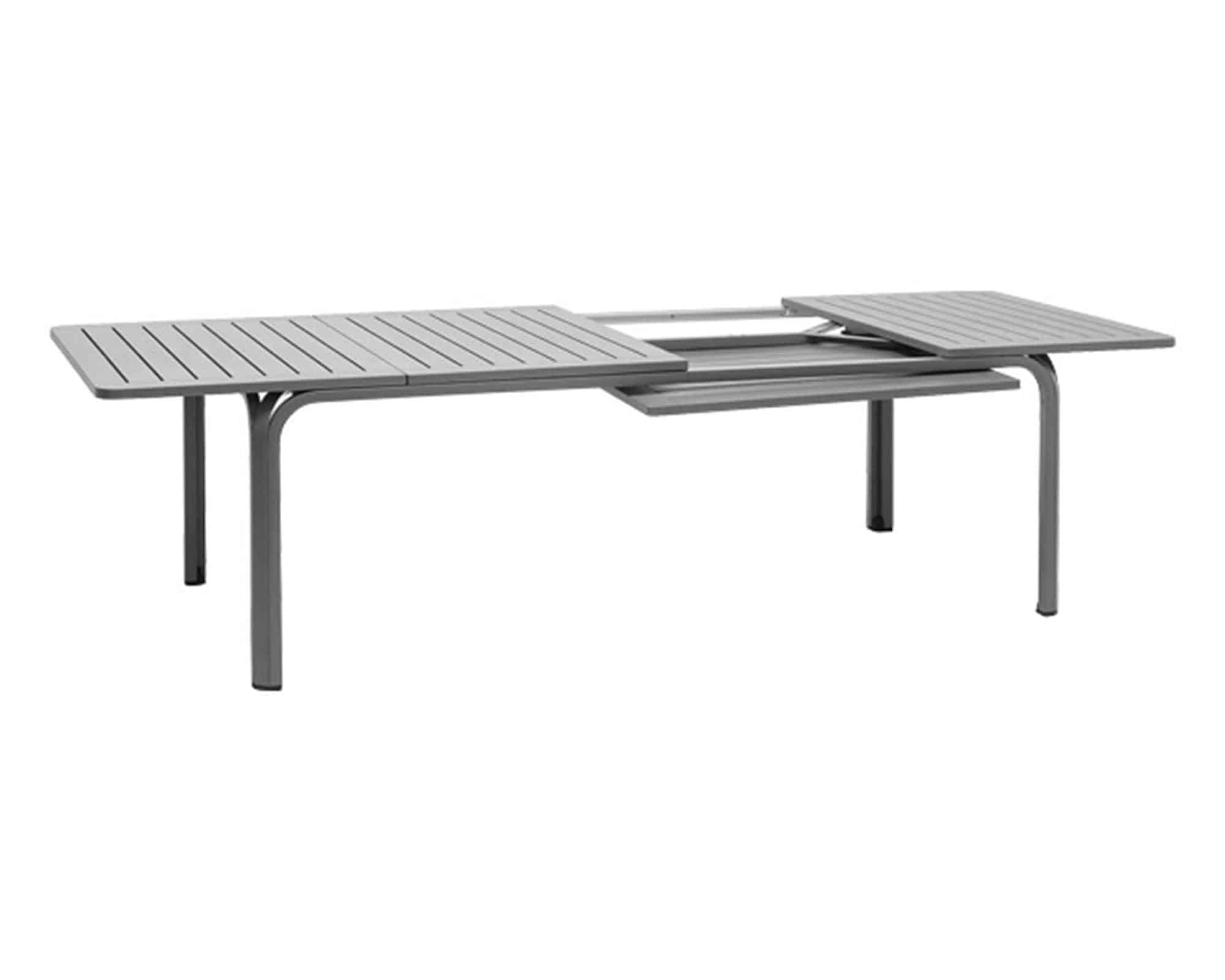 Set Pranzo Tavolo Alloro 210/280x100 + 6 Sedia Bianco e Tortora in Alluminio - Nardi - immagine 4