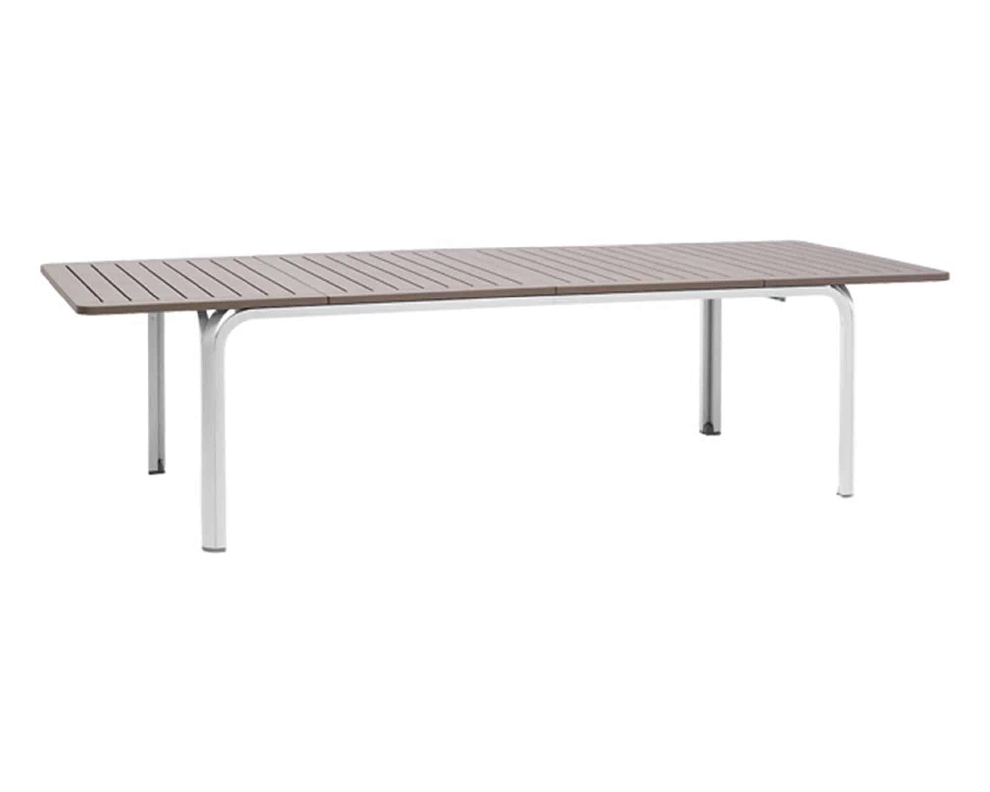 Set Pranzo Tavolo Alloro 210/280x100 + 6 Sedia Bianco e Tortora in Alluminio - Nardi - immagine 3