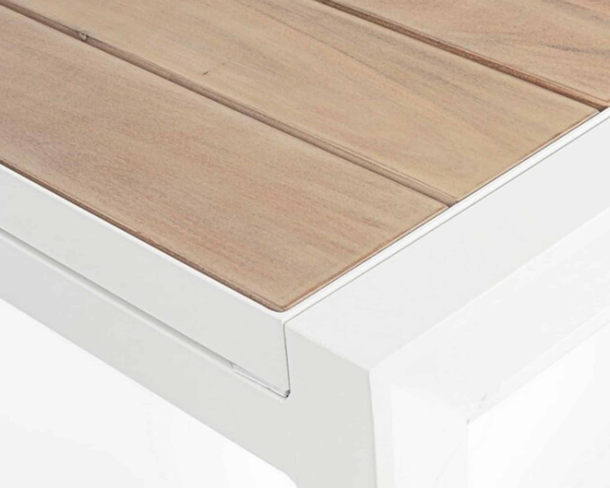 Set Pranzo Tavolo Belmar 160-240x100 Bianco + 4 Sedie con Braccioli in Alluminio e Polipropilene - Bizzotto - immagine 7