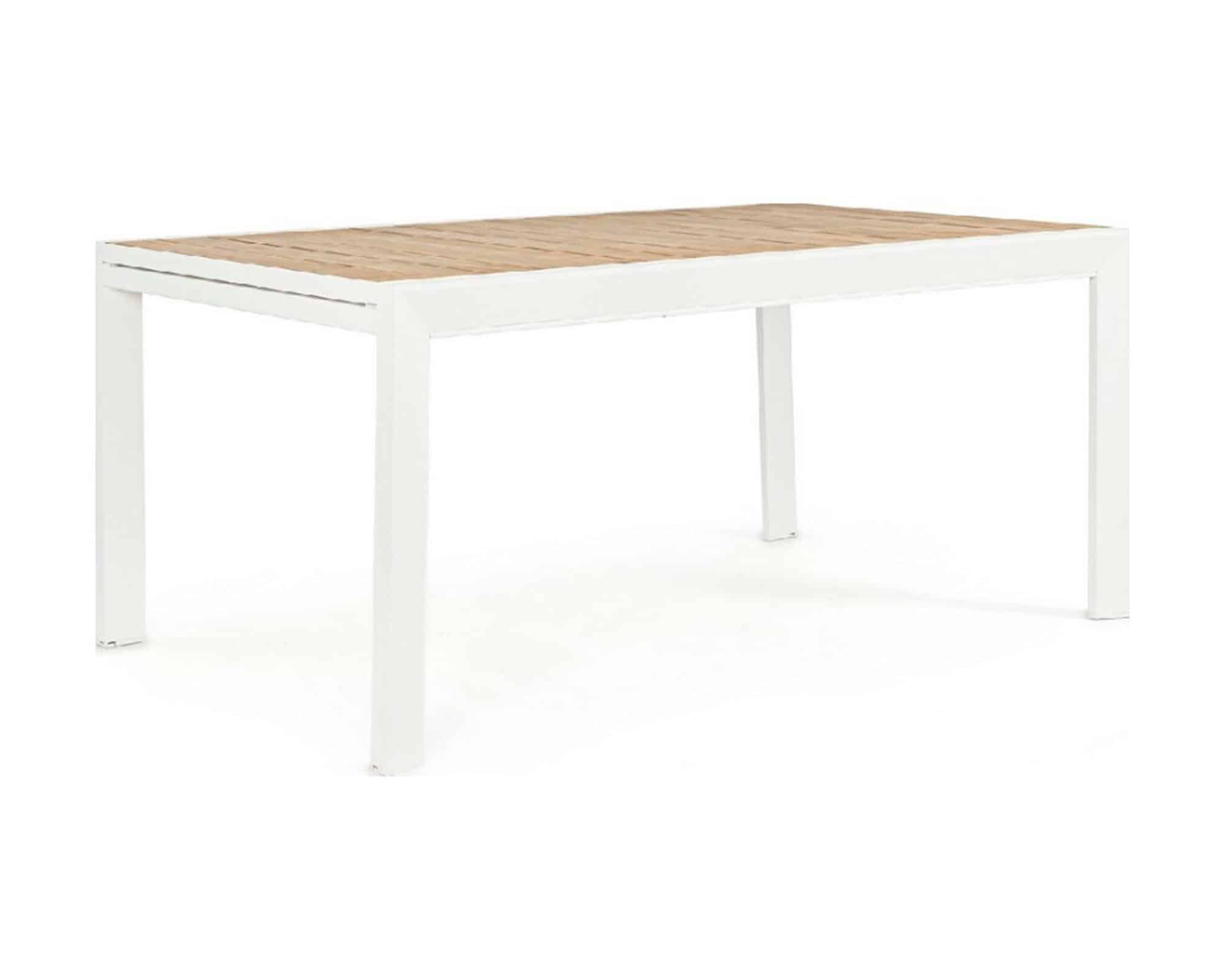 Set Pranzo Tavolo Belmar 160-240x100 Bianco + 4 Sedie con Braccioli in Alluminio e Polipropilene - Bizzotto - immagine 4