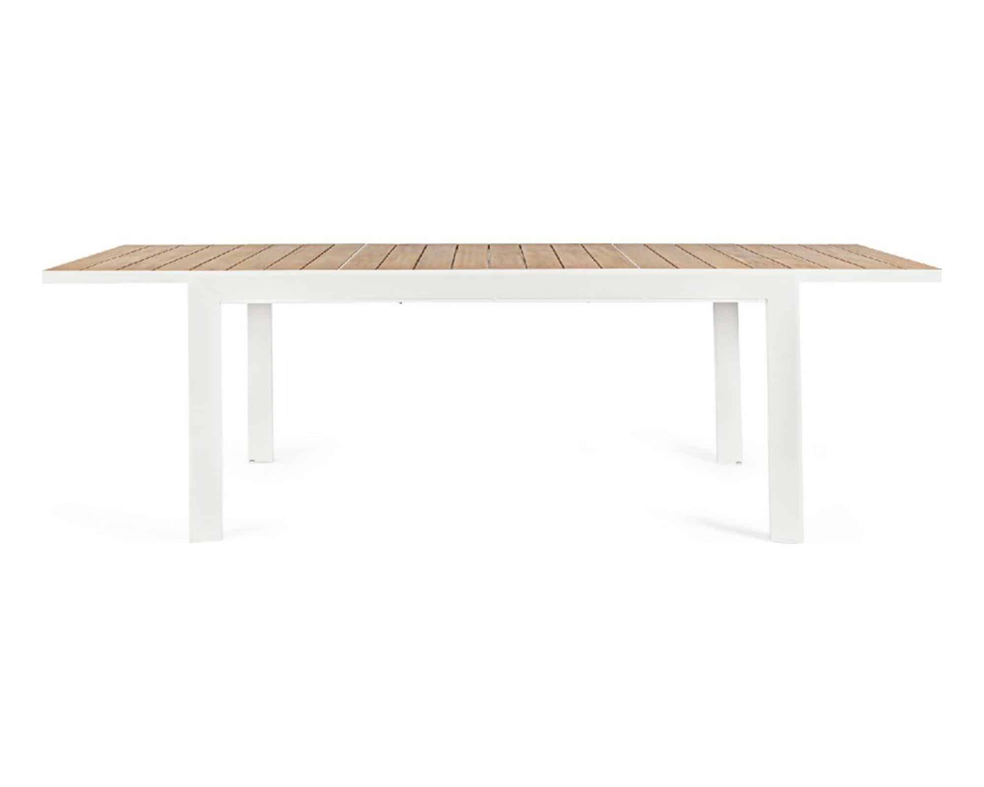 Set Pranzo Tavolo Belmar 160-240x100 Bianco + 4 Sedie con Braccioli in Alluminio e Polipropilene - Bizzotto - immagine 3