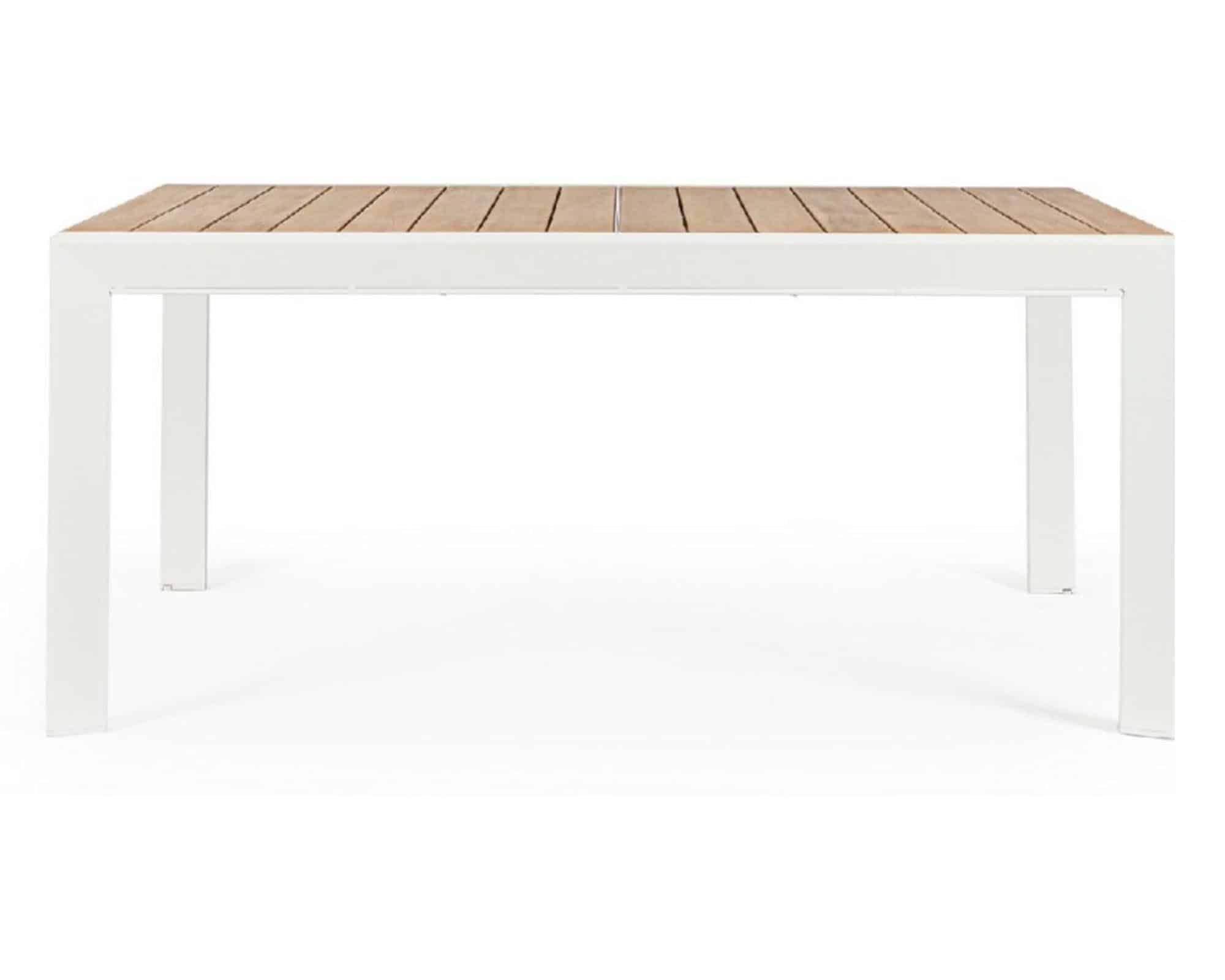 Set Pranzo Tavolo Belmar 160-240x100 Bianco + 4 Sedie con Braccioli in Alluminio e Polipropilene - Bizzotto - immagine 2