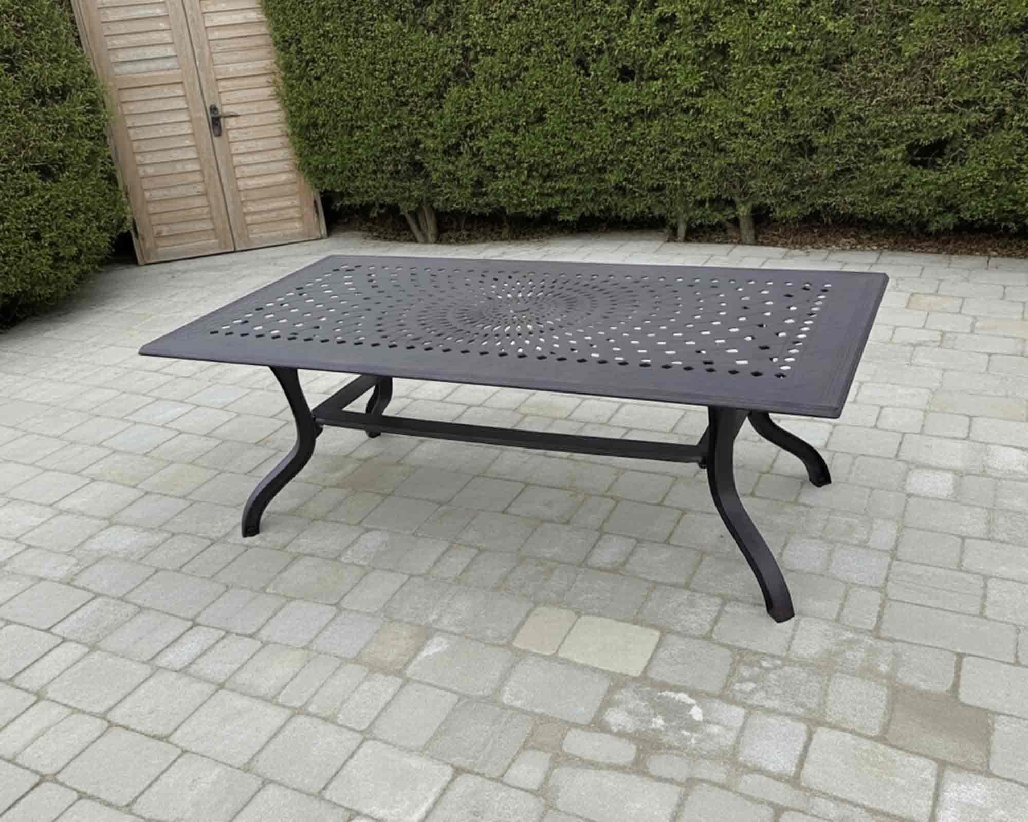 Set Balcone Tavolo Winny + 2 Sedie Pieghevole Antracite in Alluminio e Tessuto - immagine 2