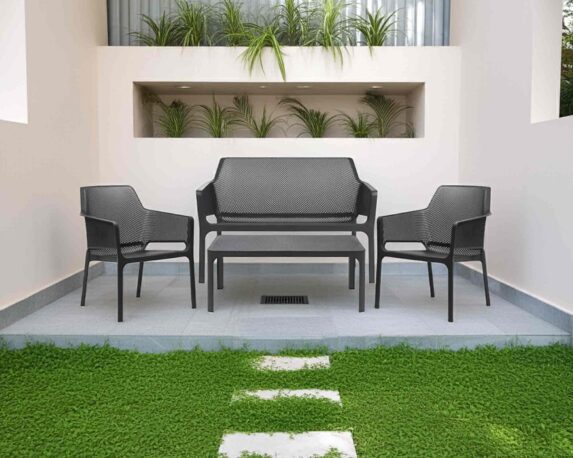 Set 4 Pz Salotto Net Antracite in Polipropilene – Nardi