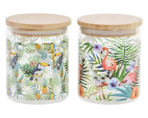 Barattolo Tropicale Assortito D10x22cm in Cristallo