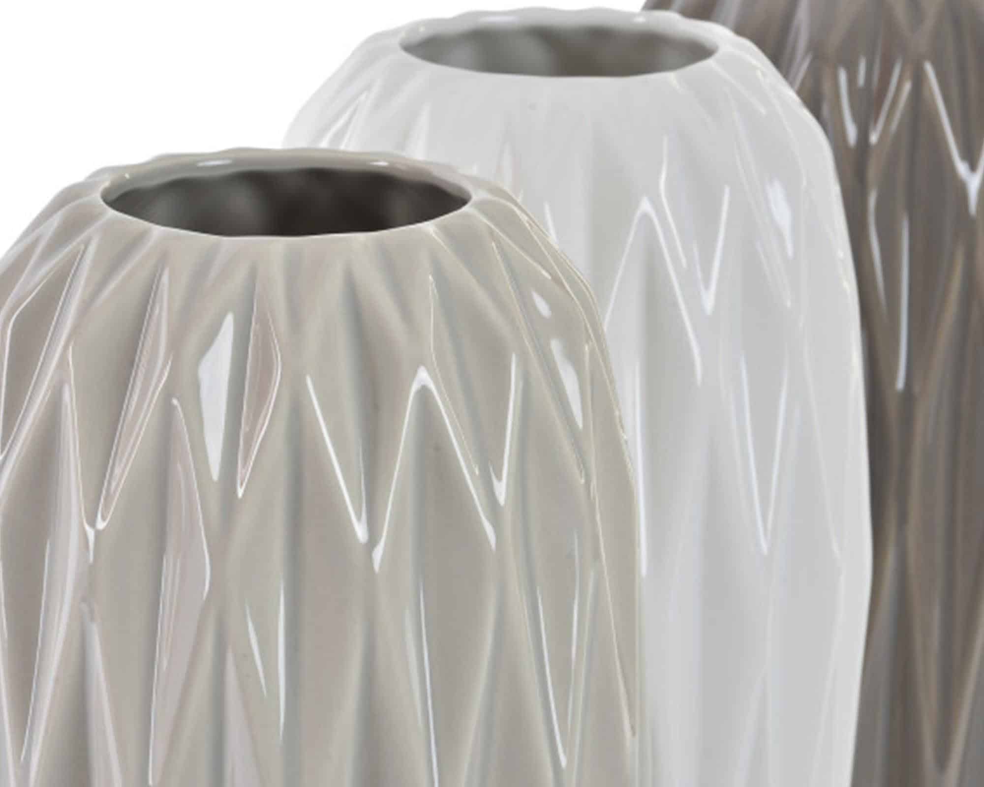 Vaso Rombo Bill Elegante e Moderno D13x33h in Dolomite - immagine 2