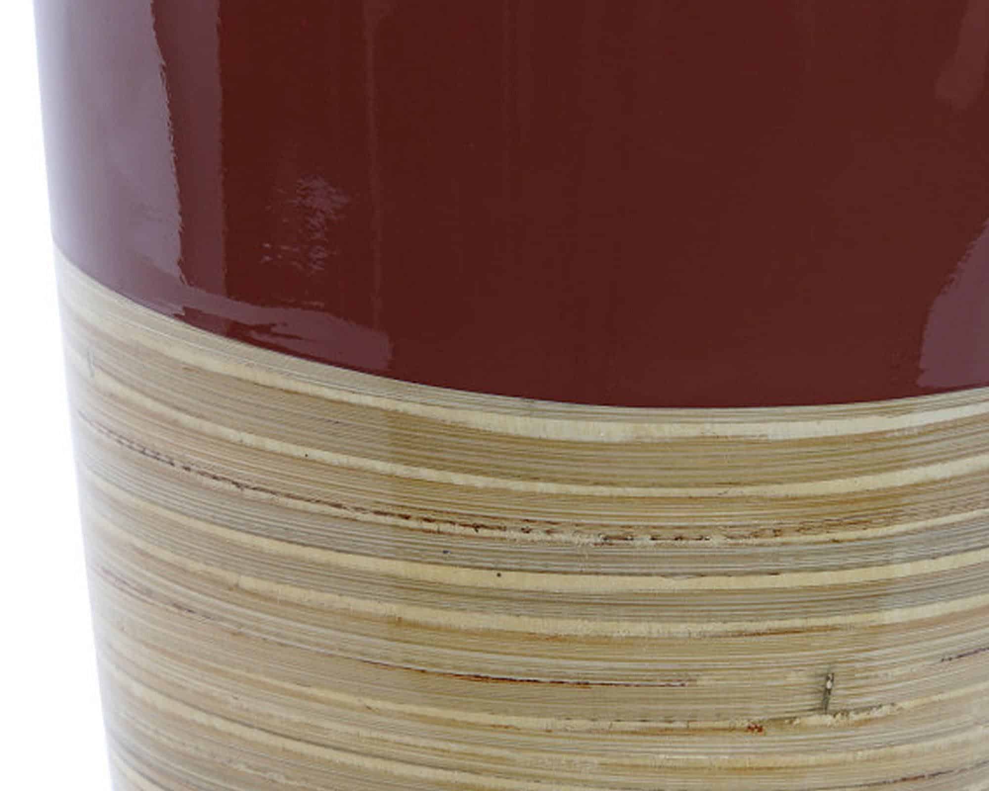 Vaso Laccato Corallo Naturale e Resistente D24x70h in Bambù - immagine 2