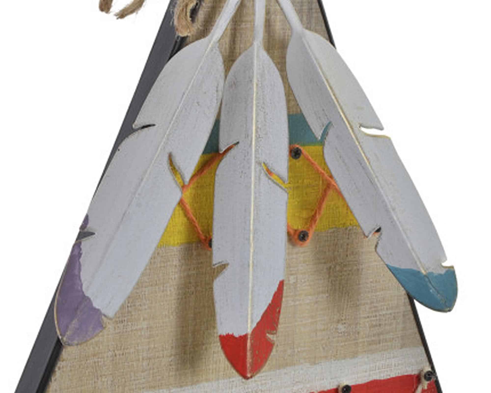 Mensola Decoratica a Forma di Tenda Indiana Grande in Legno e Metallo - immagine 2