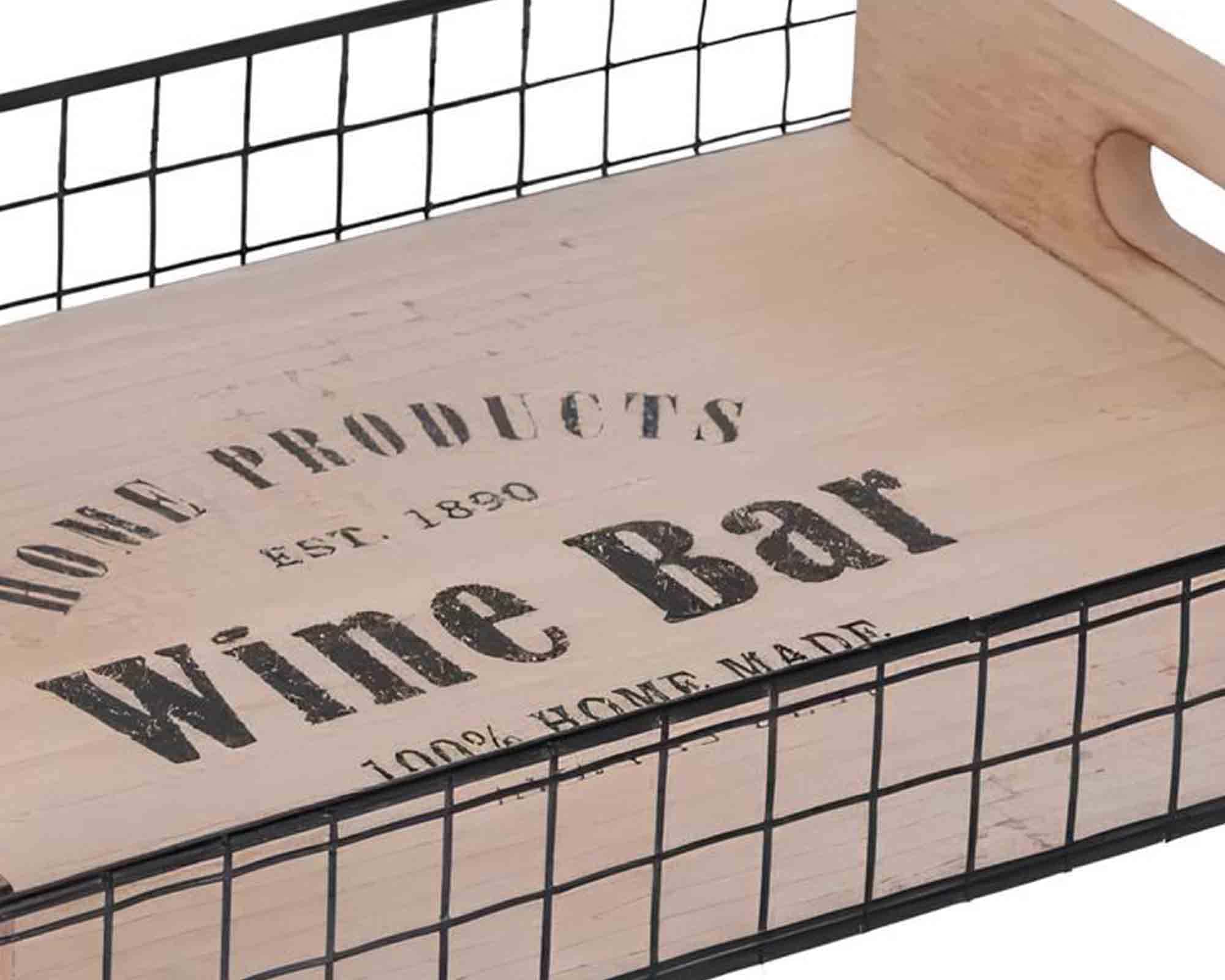 Vassoio Moderno e Pratico 39x30x5cm in Legno e Metallo - immagine 2